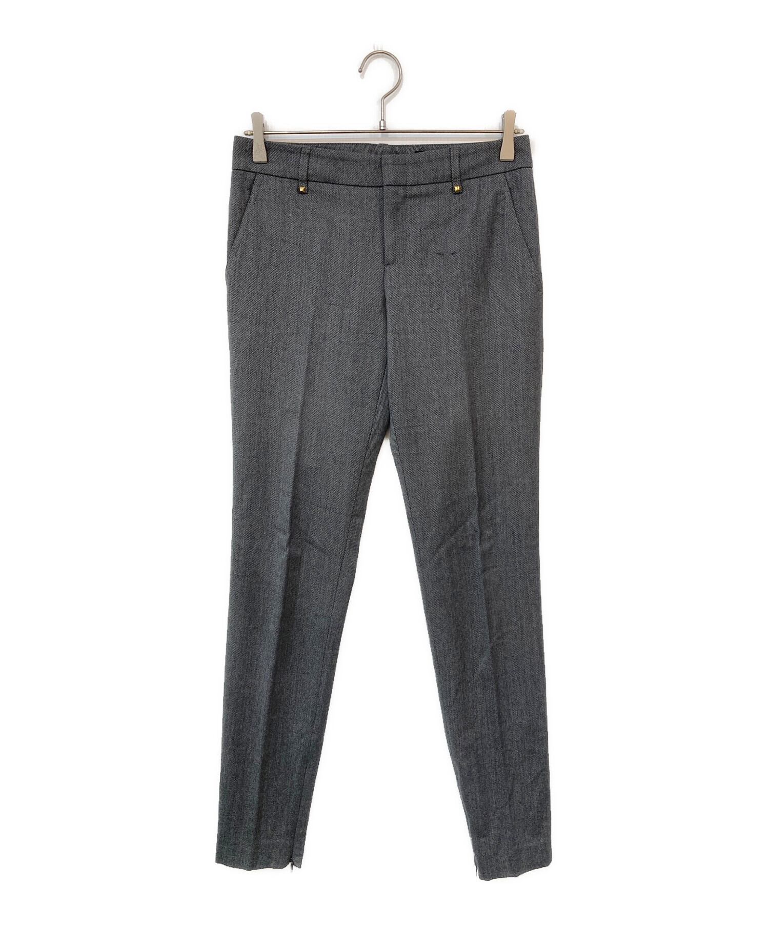 中古・古着通販】GUCCI (グッチ) 裾ジップスラックス グレー サイズ:40