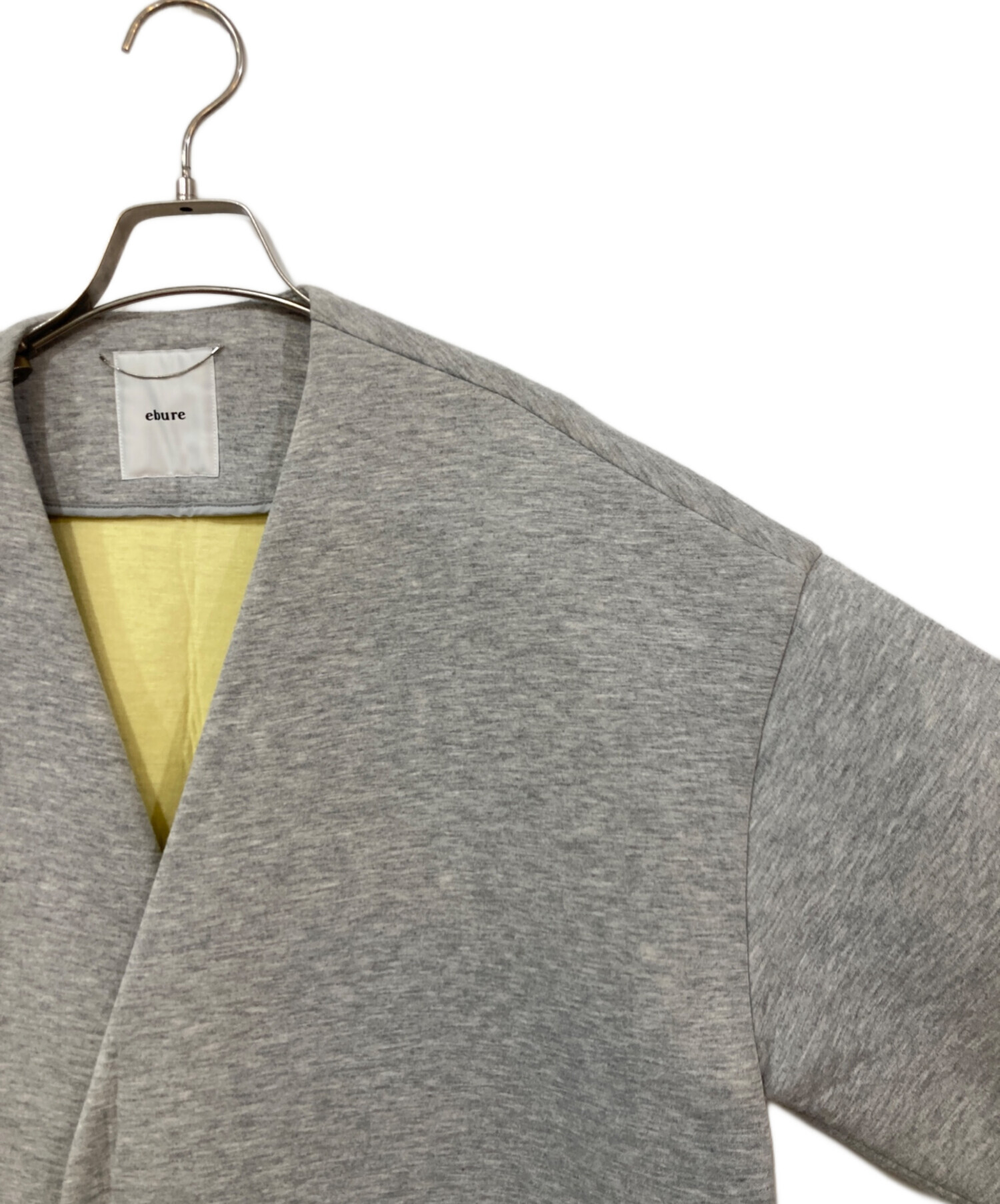 中古・古着通販】ebure (エブール) ノーカラーボンディングコート