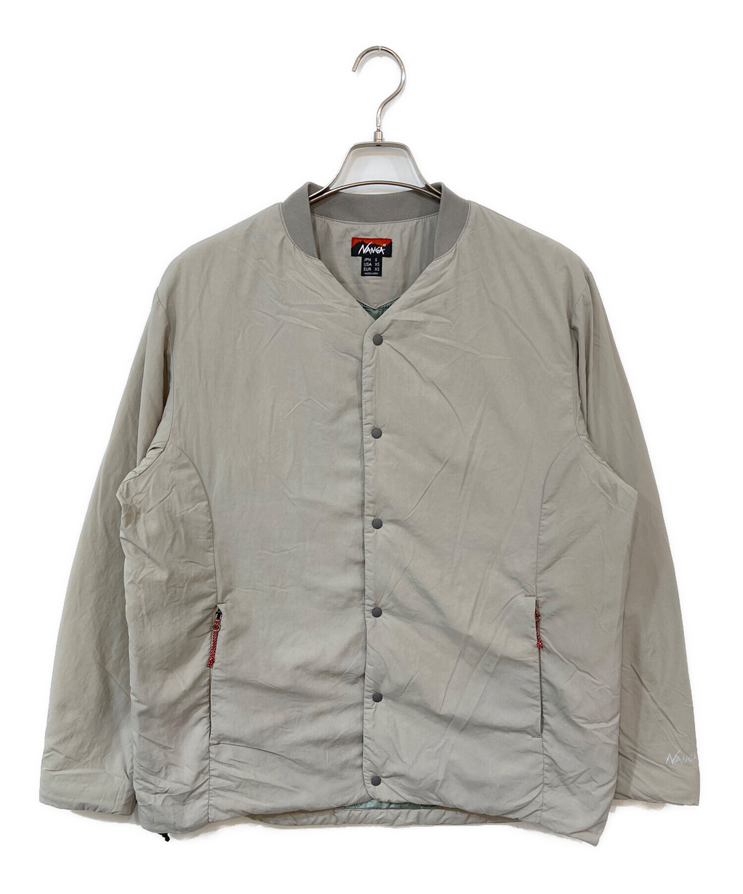 NANGA ノーカラージャケット グレー XL NANGA/AURORA TEX STAND COLLAR
