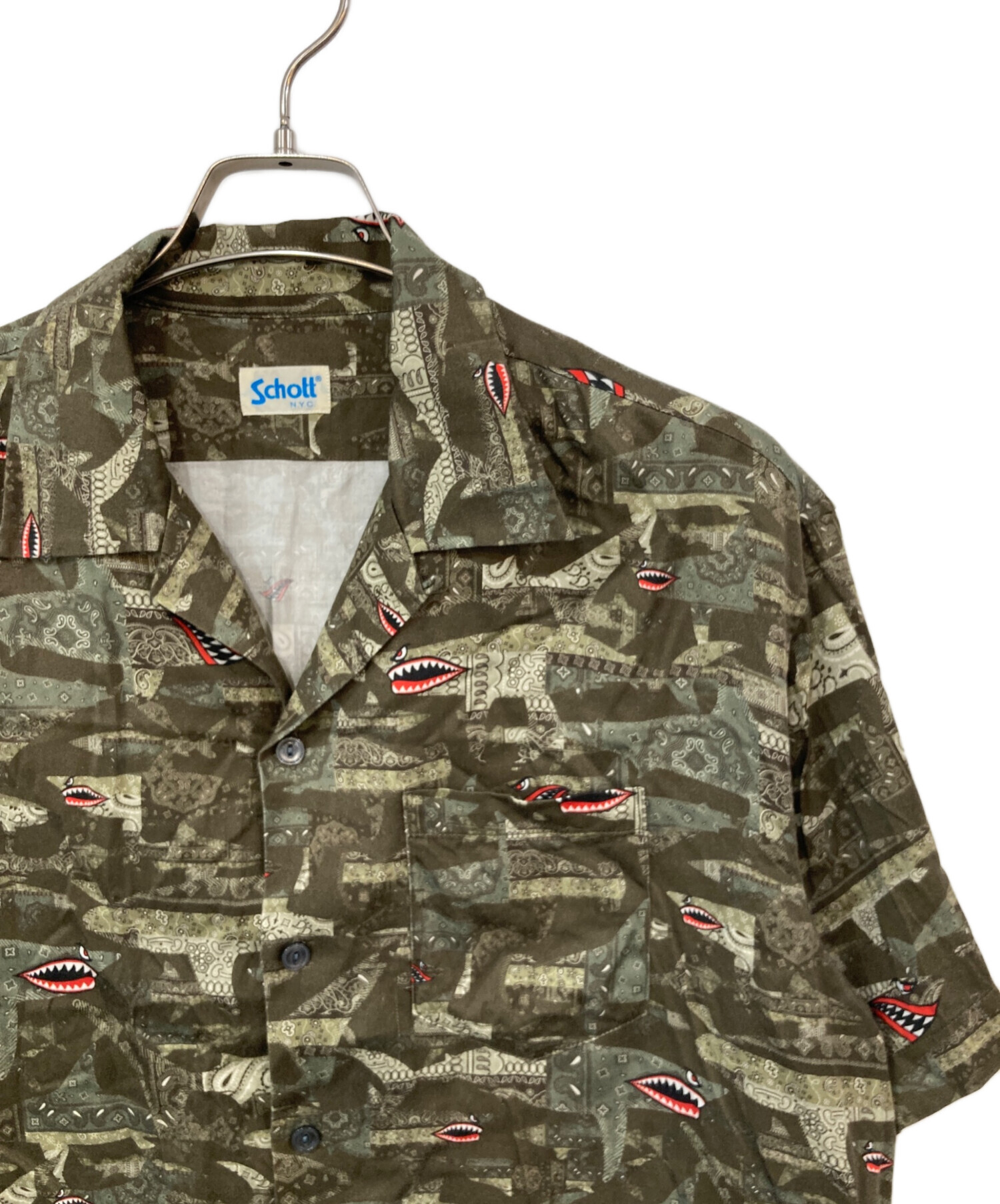 Schott Shark Aloha Shirt sz S