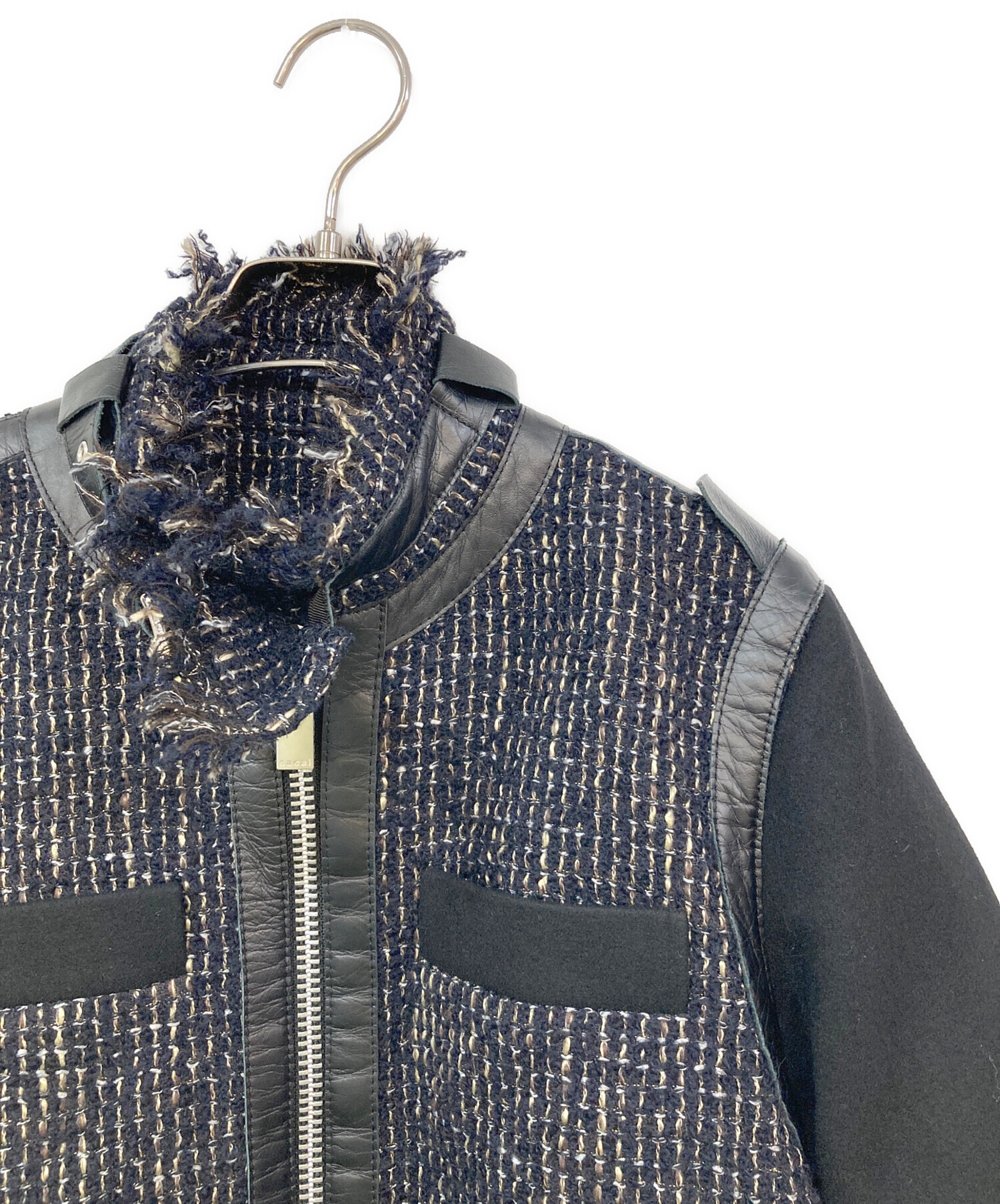 中古・古着通販】sacai (サカイ) ツイードブルゾン ブラック サイズ