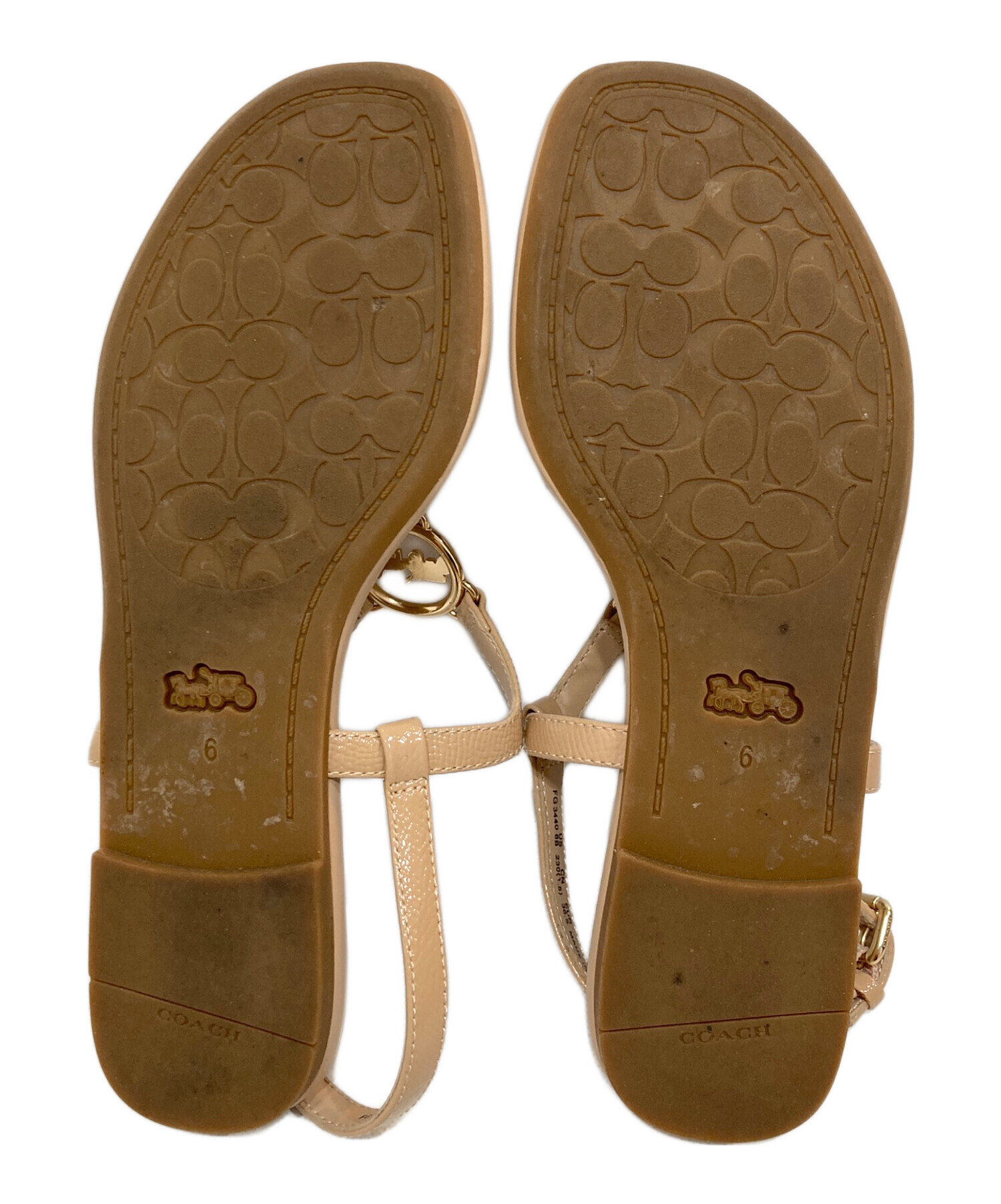 COACH サンダル ミュール 黒/ベージュ 中古・古着通販】COACH (コーチ) ジャスミンペダルサンダル ベージュ