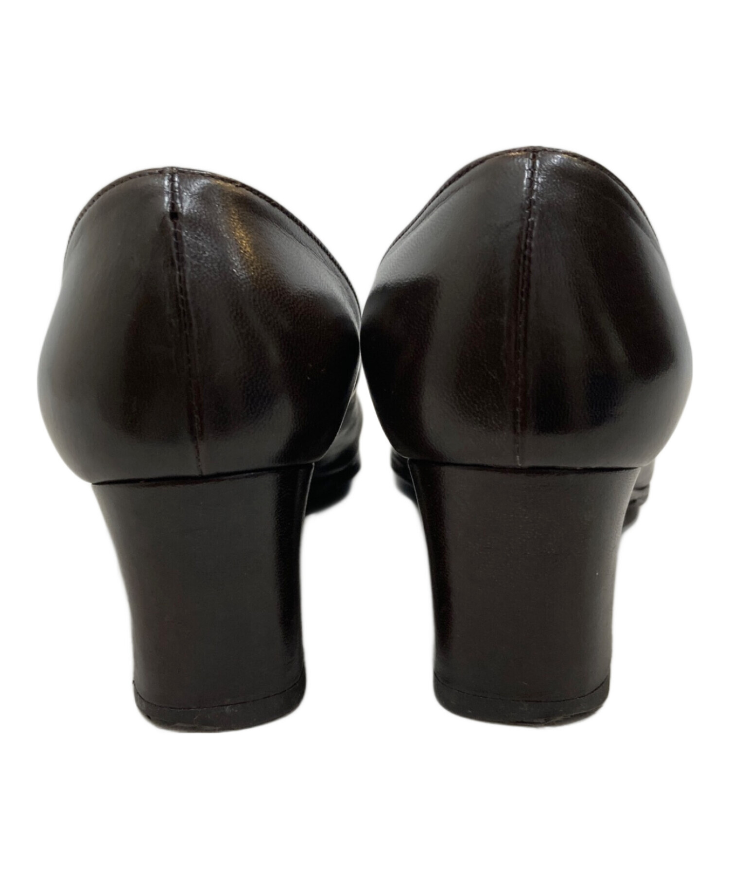 中古・古着通販】CHANEL (シャネル) カメリアトゥ パンプス ブラウン 