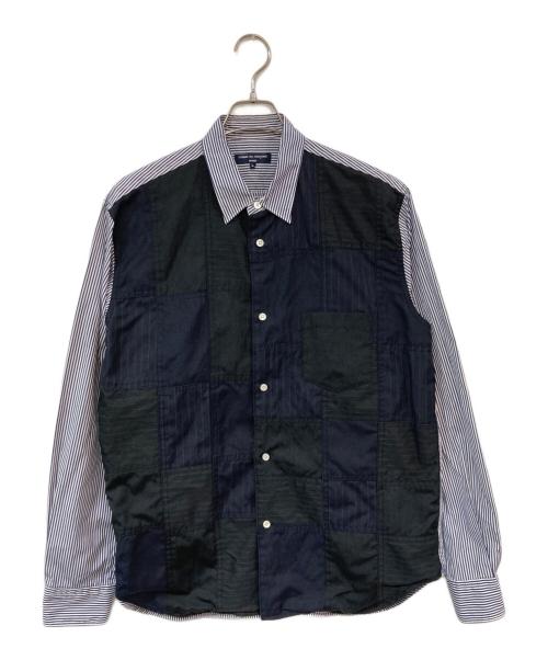 MR CDG HOMME パッチワーク切替ストライプシャツ XS 中古・古着通販】COMME des GARCONS HOMME (コムデギャルソン オム
