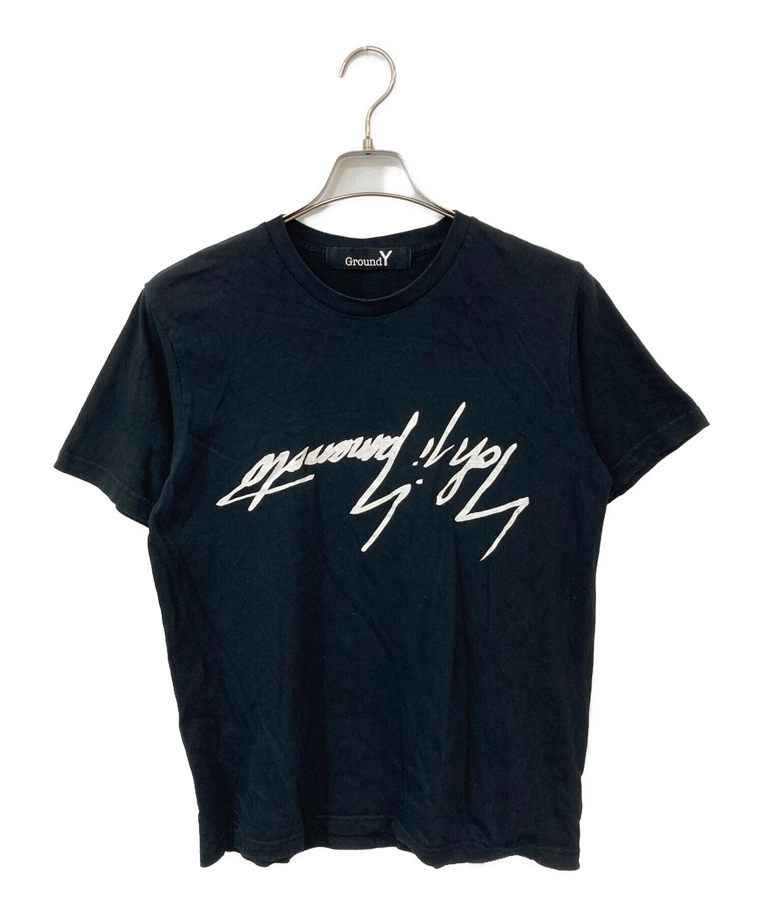 中古・古着通販】GROUND Y (グラウンドワイ) 半袖Tシャツ ブラック 