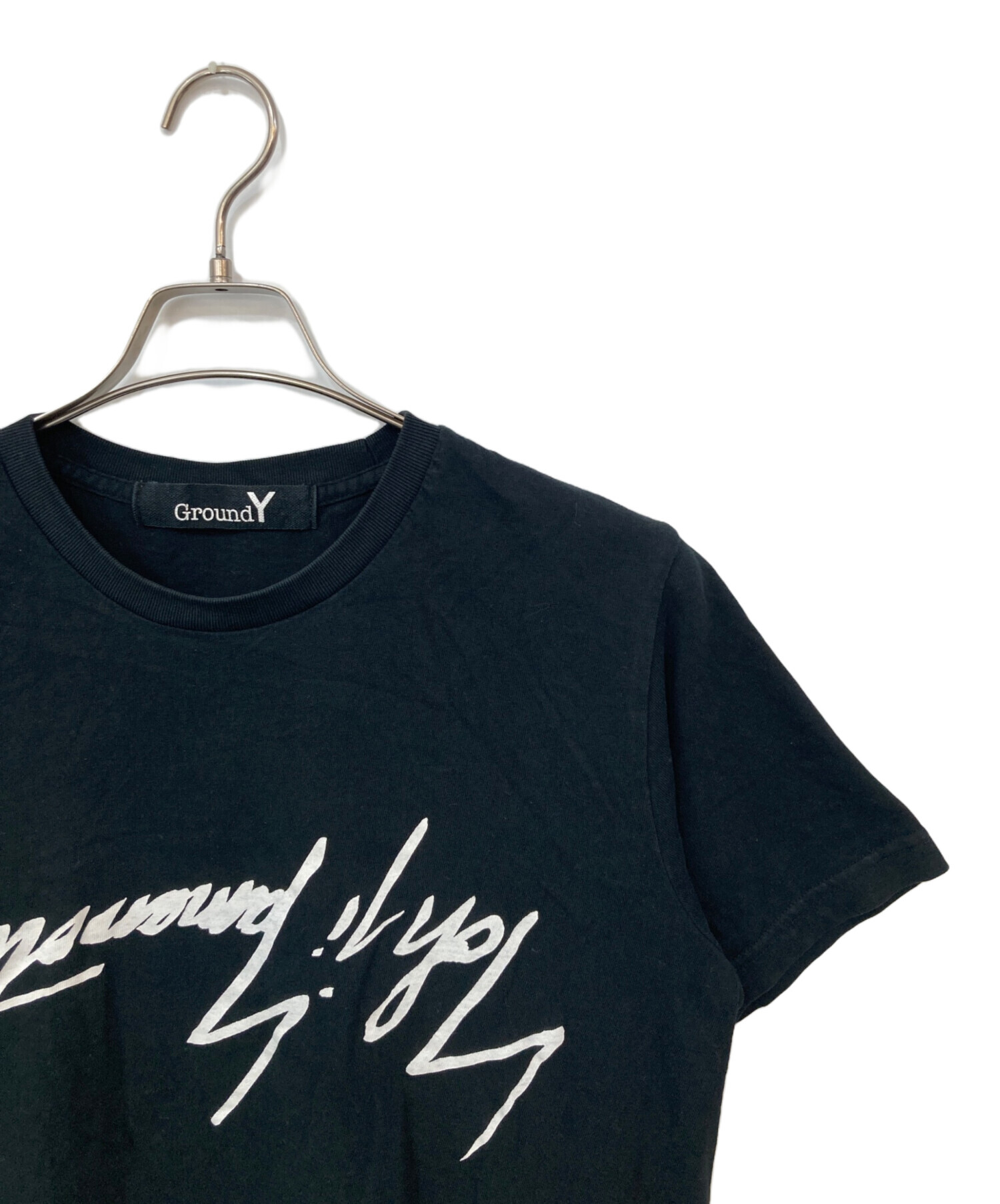 中古・古着通販】GROUND Y (グラウンドワイ) 半袖Tシャツ ブラック 