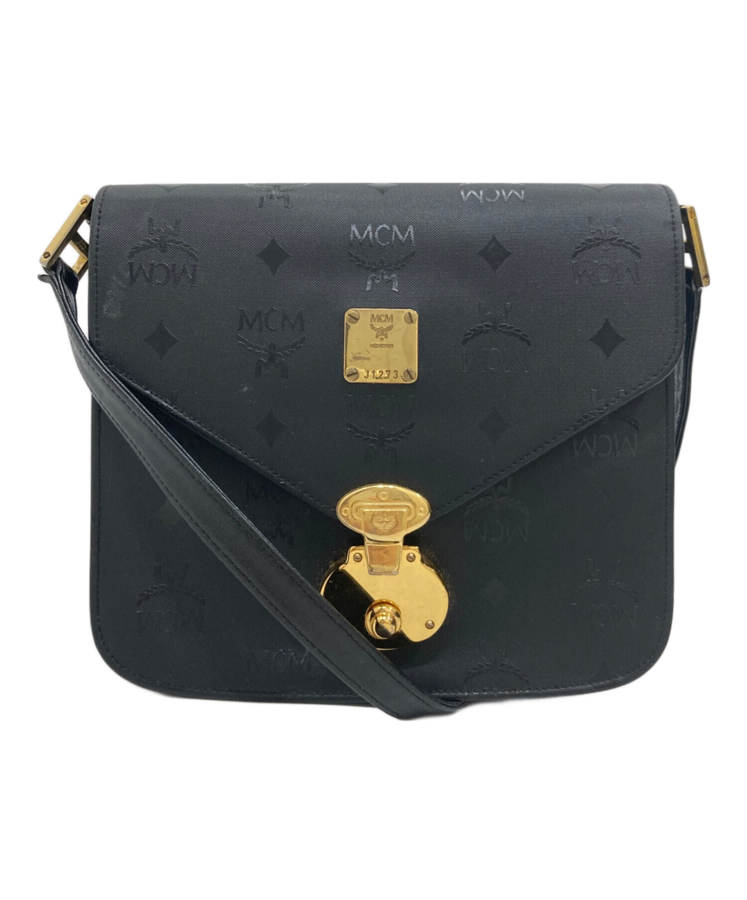 中古・古着通販】MCM (エムシーエム) 総柄ショルダーバッグ ブラック 
