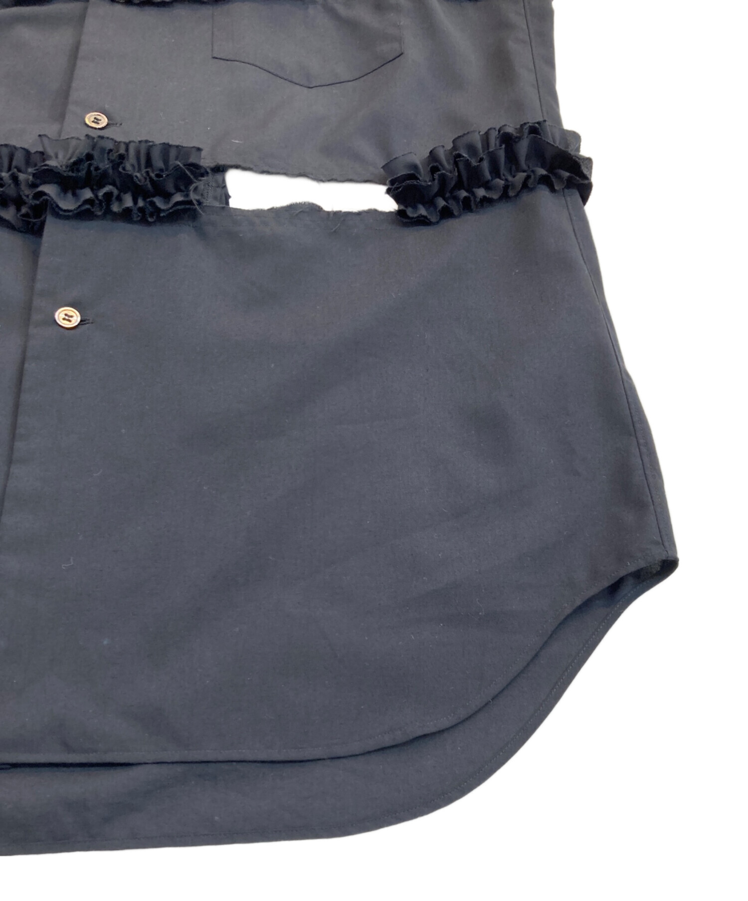 コムデギャルソン　タック　ブラック 長袖　ドレスシャツ 中古・古着通販】BLACK COMME des GARCONS (ブラックコムデギャルソン