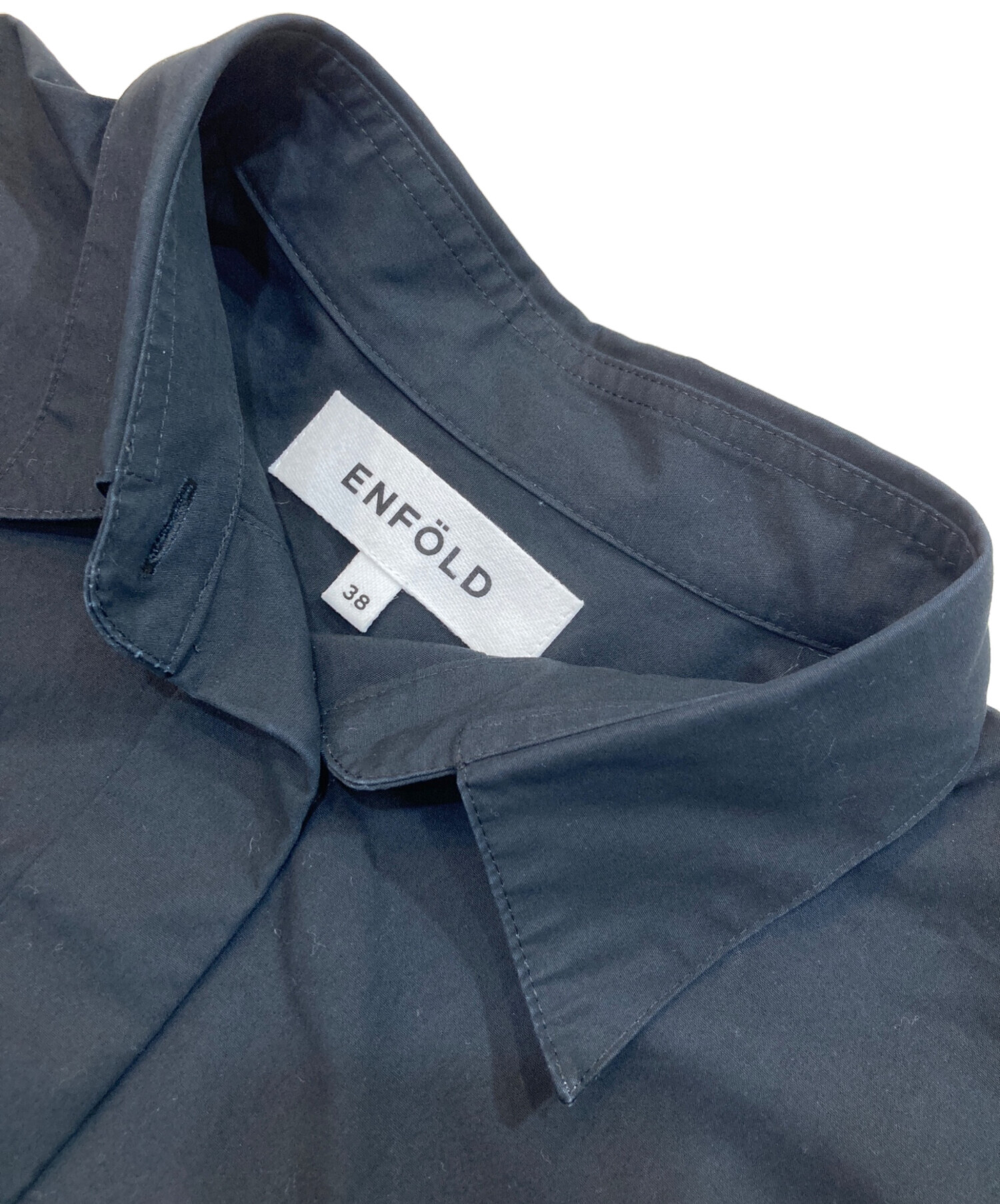 ENFOLD エンフォルド カジュアルシャツ 38(M位) 青 【古着】【中古】 ENFOLD - 【美品】 ENFOLD / エンフォルド | SOLID－SLEEVE SHIRT