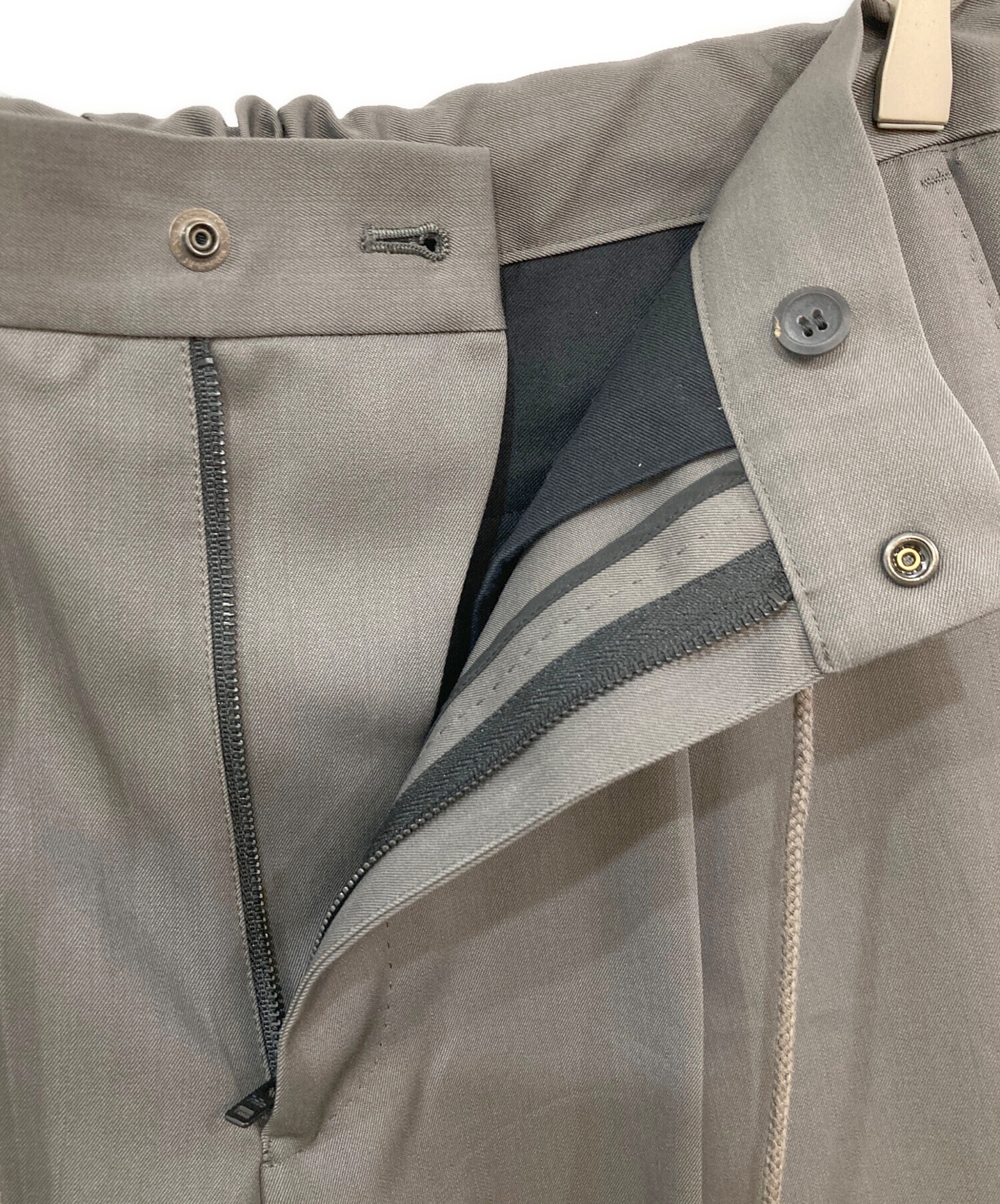 THE RERACS グレー スラックス THE RERACS（ザ リラクス） ザ リラクス ワイドスラックスパンツ