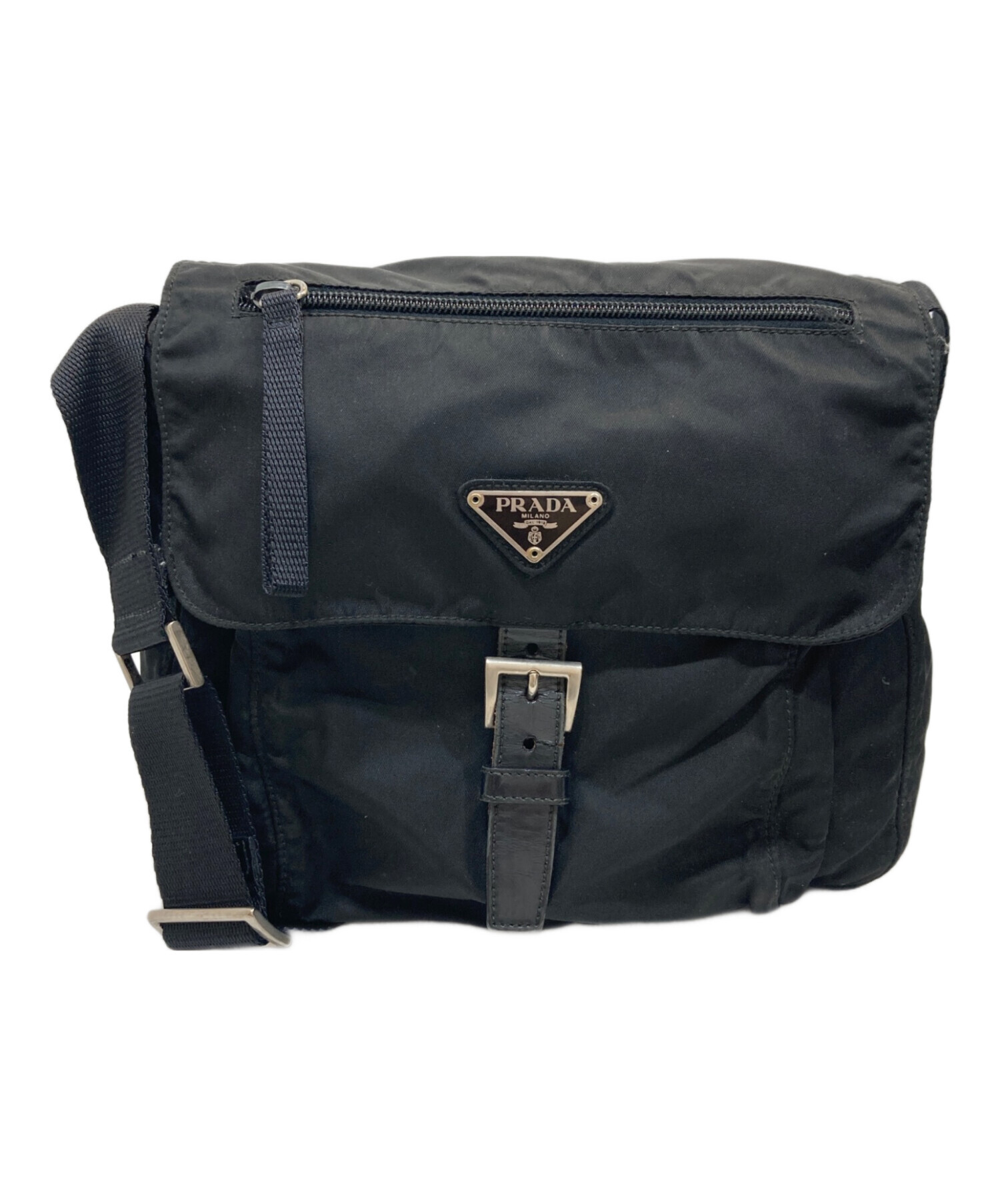 中古・古着通販】PRADA (プラダ) NERO ナイロン メッセンジャーバッグ 