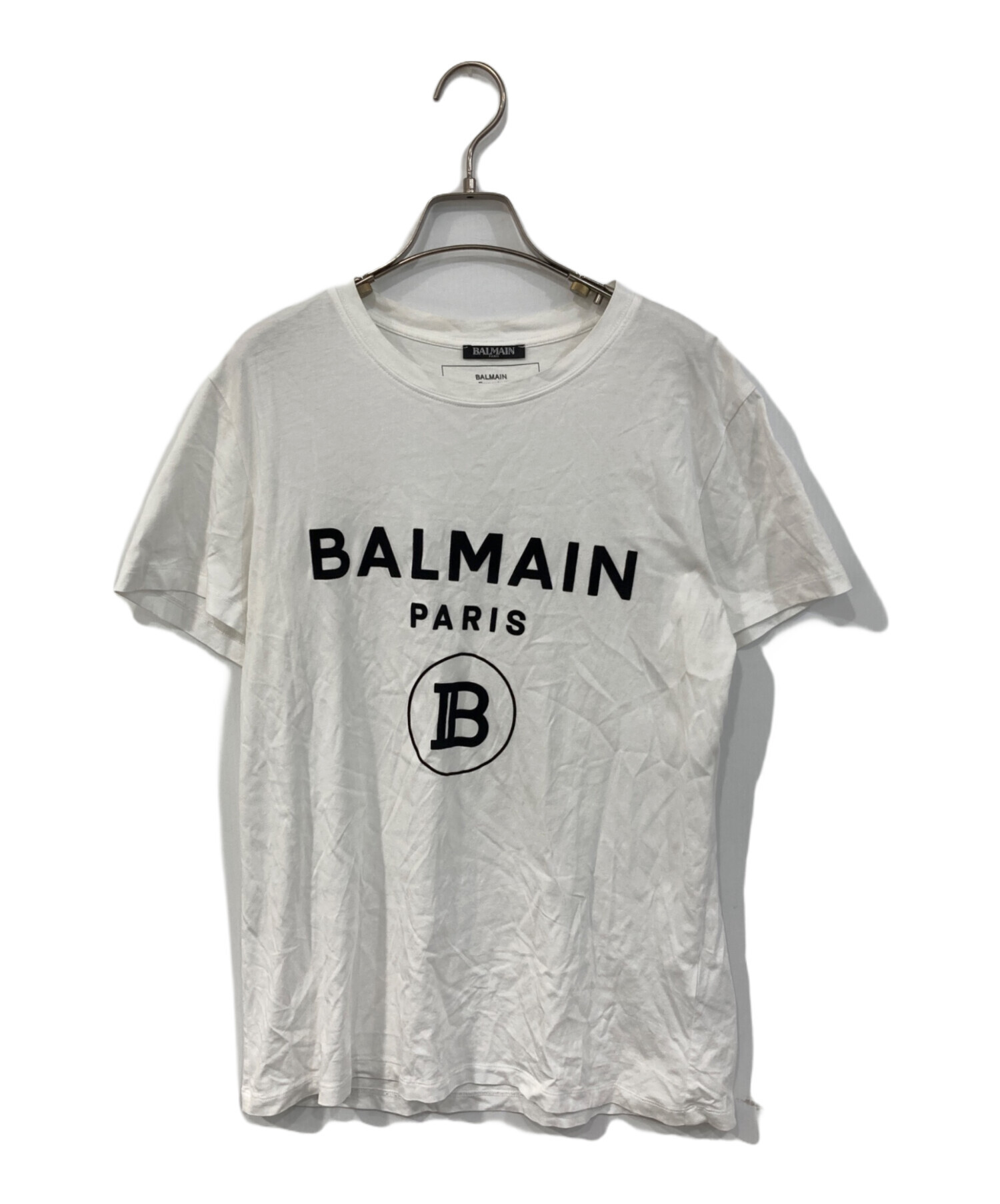 中古・古着通販】BALMAIN (バルマン) logo print T-shirt ホワイト 