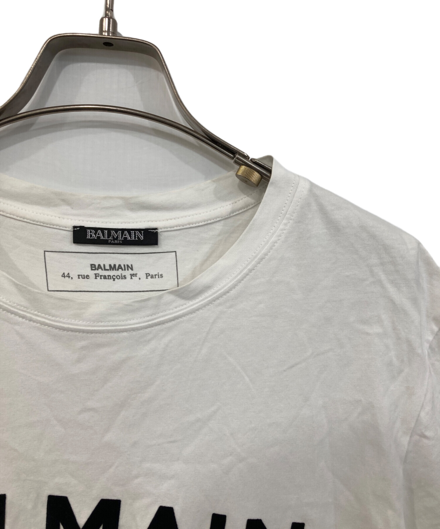 中古・古着通販】BALMAIN (バルマン) logo print T-shirt ホワイト
