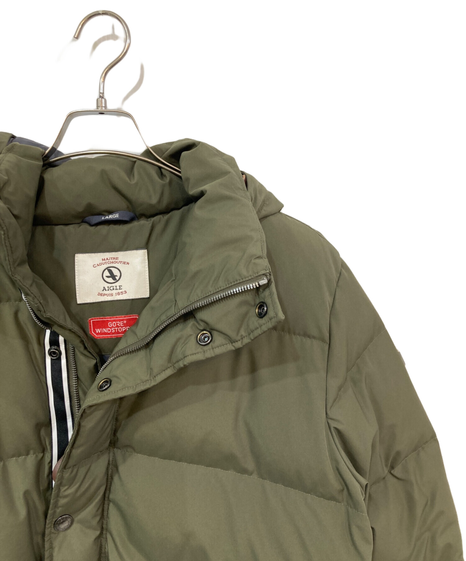 中古・古着通販】AIGLE (エーグル) ダウンコート オリーブ サイズ:L 