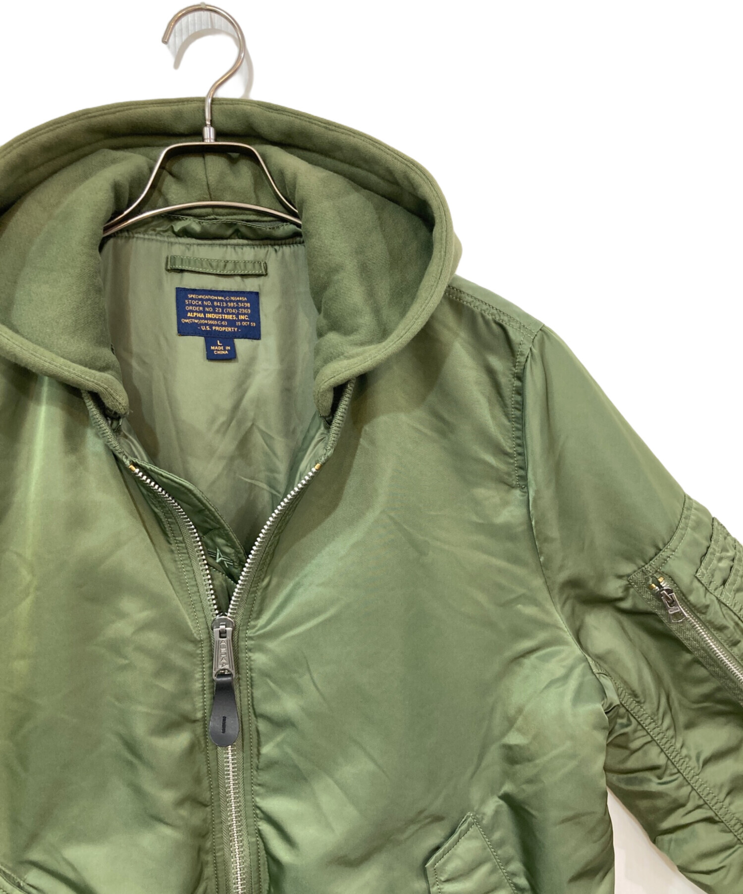 極美品!アルファインダストリーズ リバーシブルMA-1(XL)カーキ系色