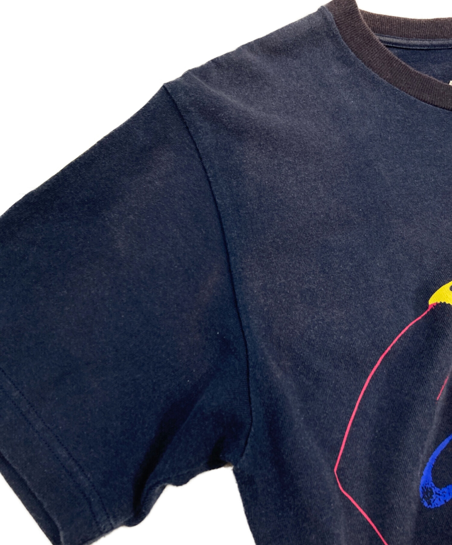 中古・古着通販】sacai (サカイ) プリントTシャツ ネイビー サイズ