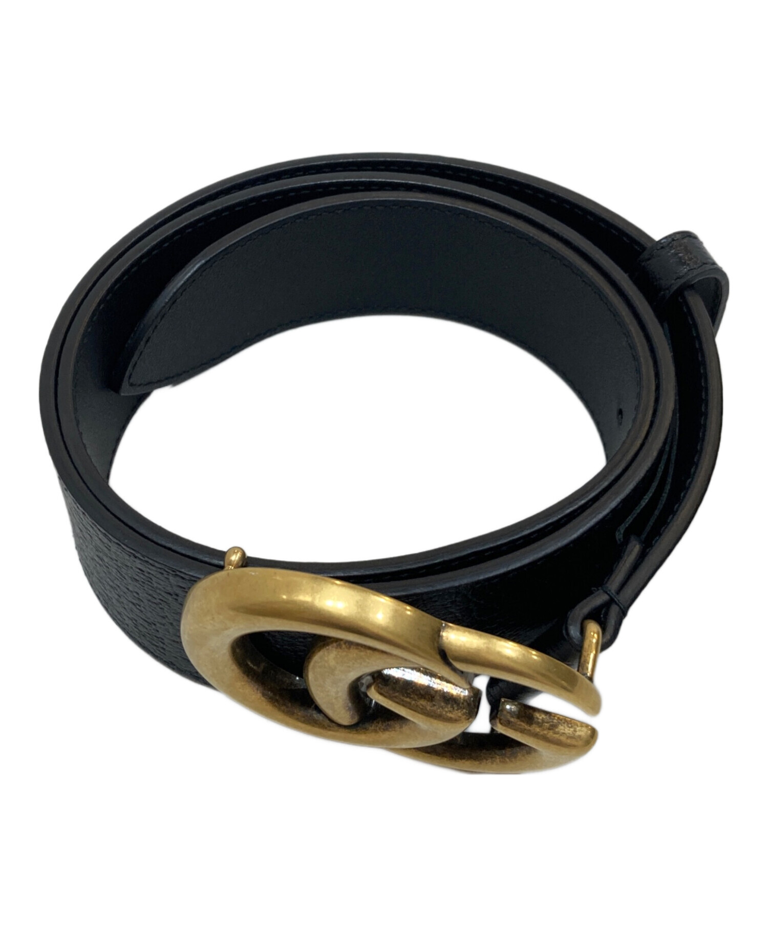 中古・古着通販】GUCCI (グッチ) ダブルGバックル レザーベルト 