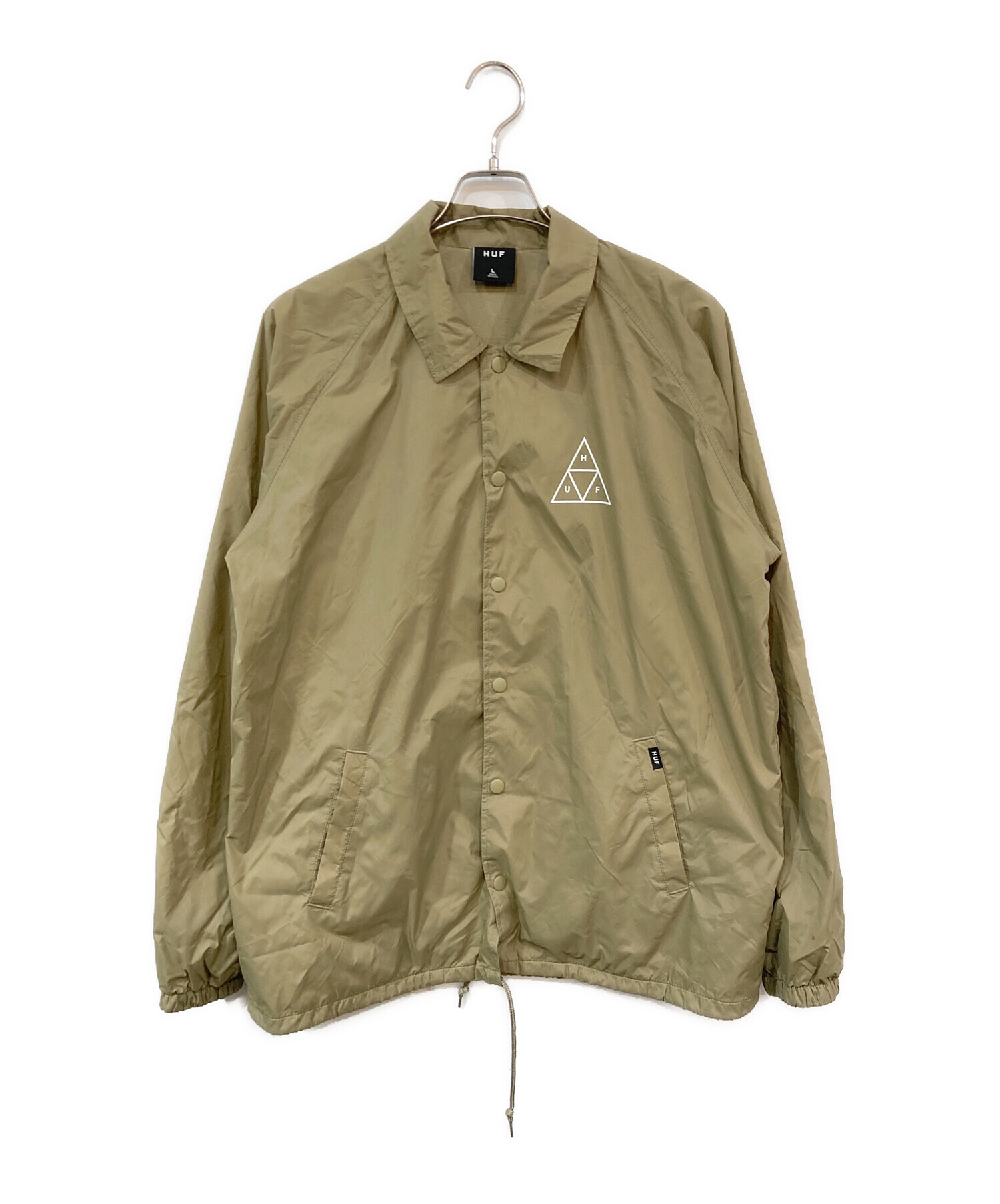 中古・古着通販】HUF (ハフ) コーチジャケット ベージュ サイズ:SIZE L 
