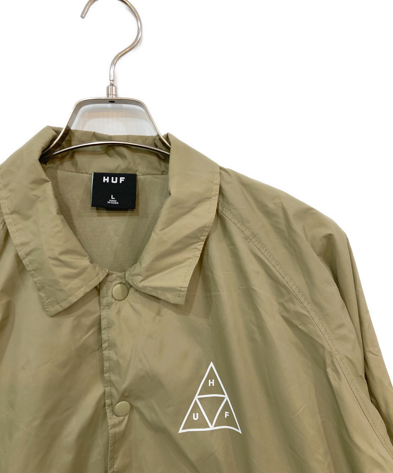 中古・古着通販】HUF (ハフ) コーチジャケット ベージュ サイズ:SIZE L 
