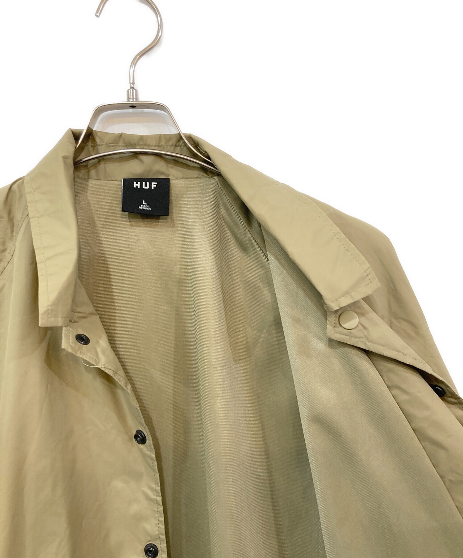中古・古着通販】HUF (ハフ) コーチジャケット ベージュ サイズ:SIZE L 