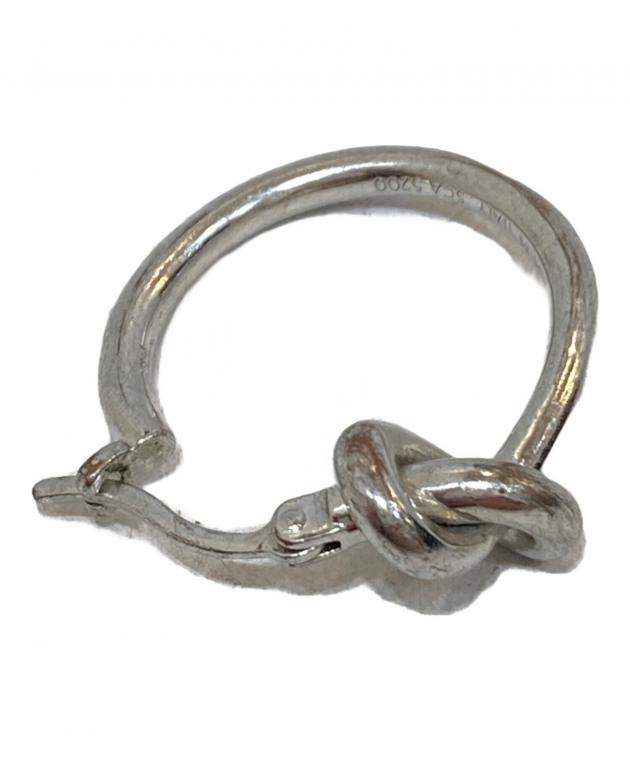 【5/26限定】CELINE セリーヌ ノットスモールフープピアス シルバー ノット スモールフープ / ロジウムフィニッシュ ブラス - シルバー