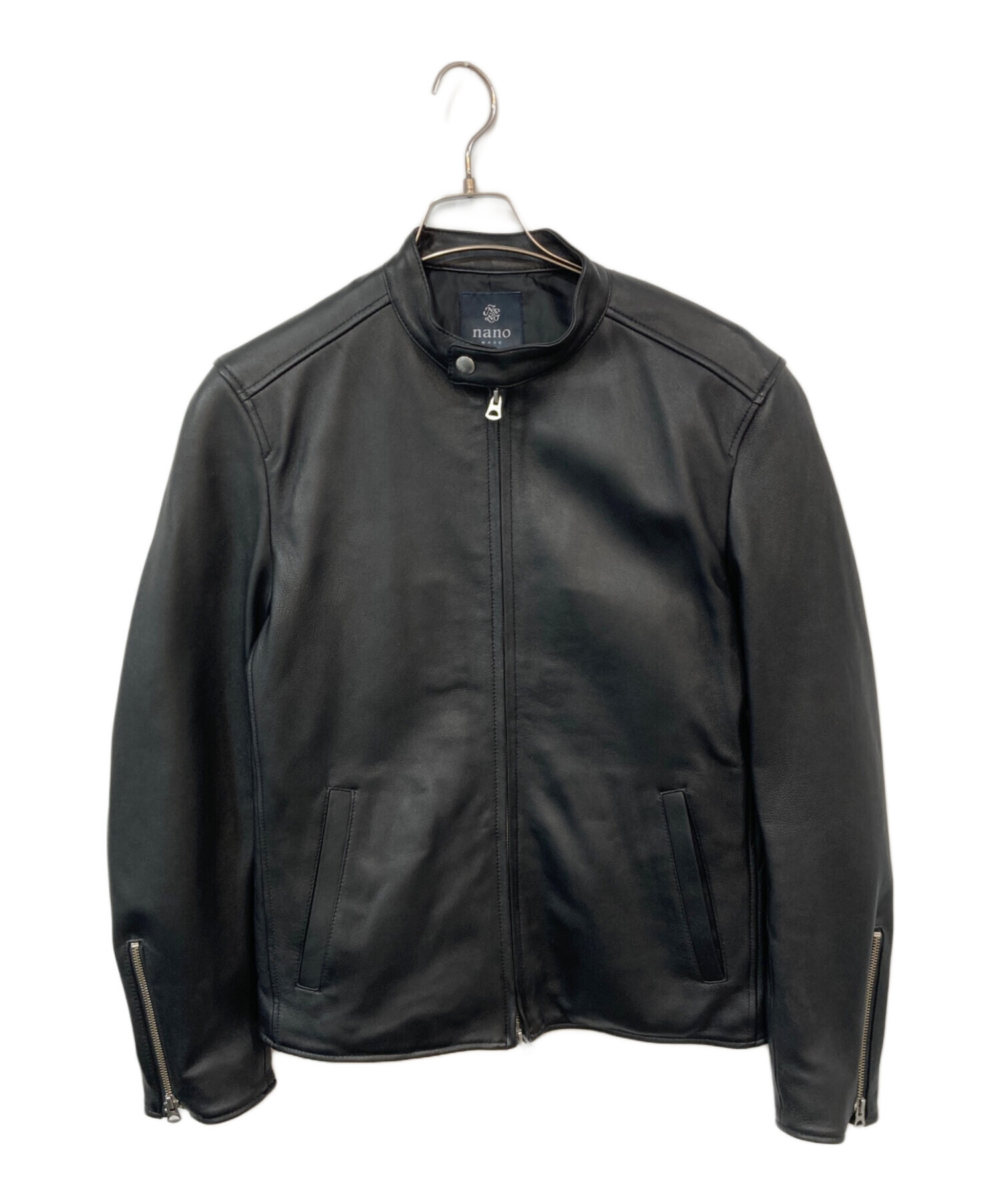 nano BASE ラムレザー　シングルライダースジャケット　黒　M 美品 中古・古着通販】NANO BASE (ナノベース) ラムレザーシングル