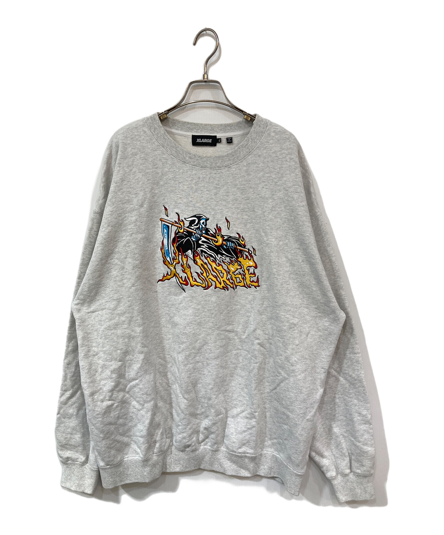 中古・古着通販】X-LARGE (エクストララージ) 炎上死神トレーナー