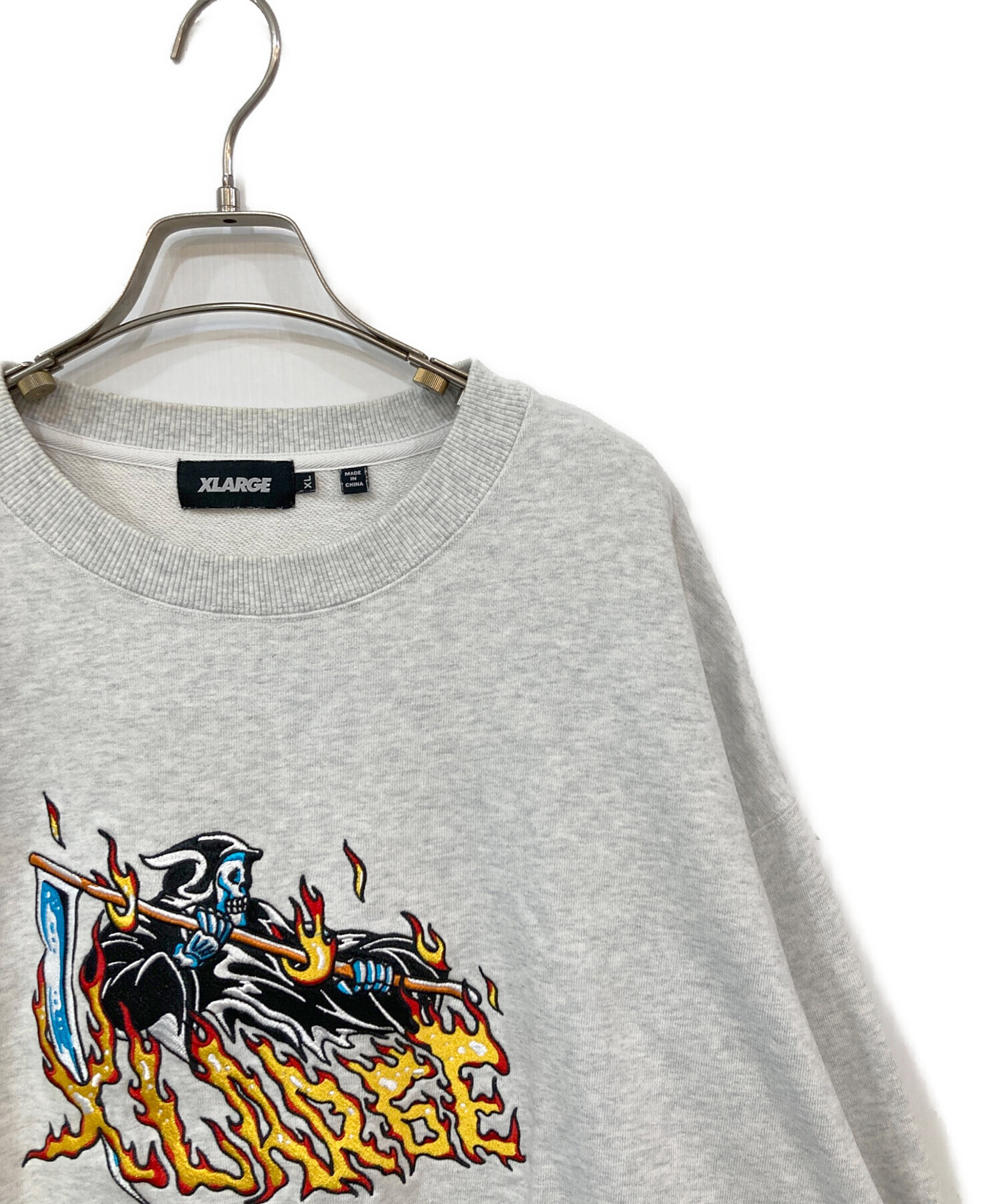 中古・古着通販】X-LARGE (エクストララージ) 炎上死神トレーナー