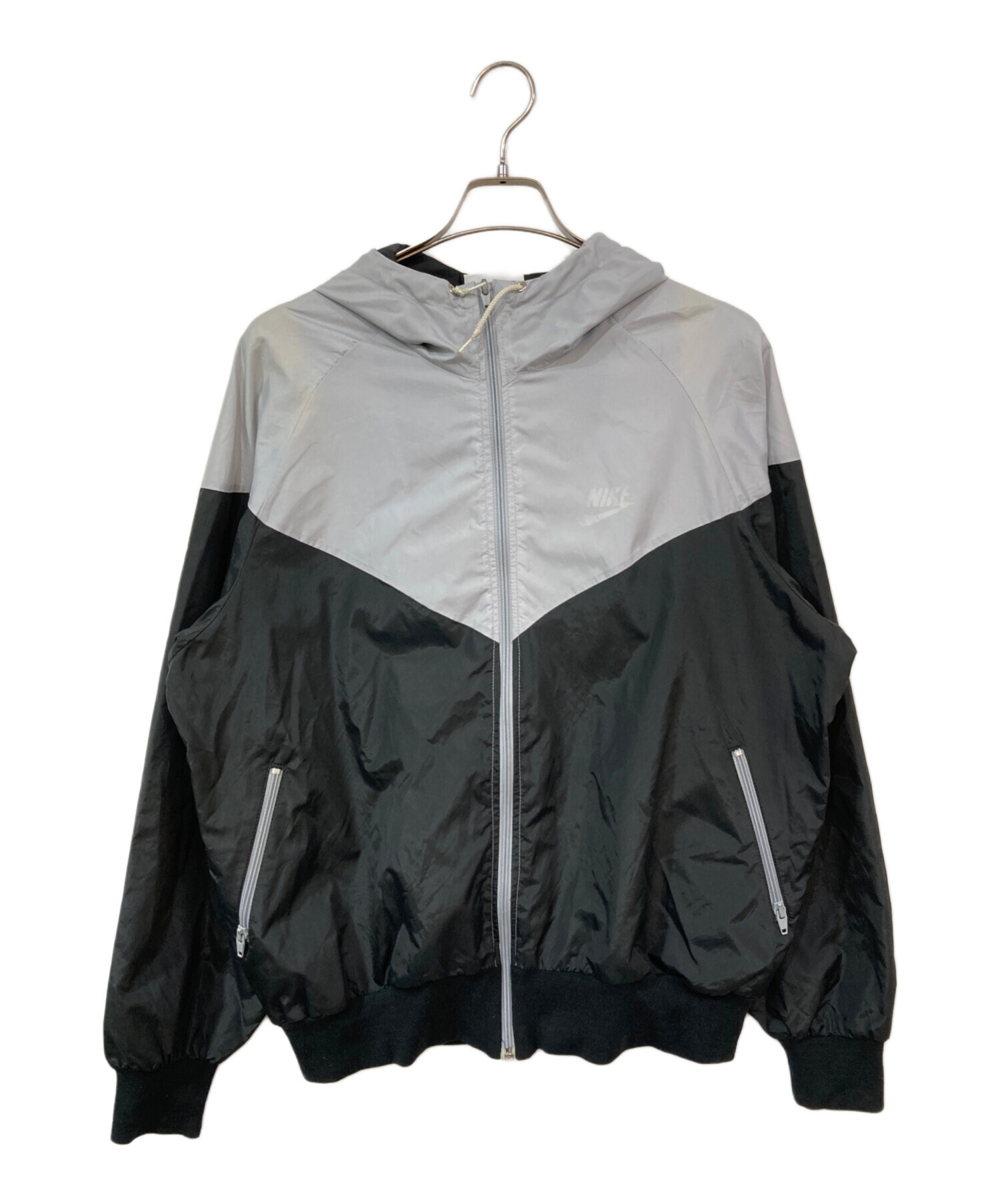ナイキ ナイロンジャケット グレー 灰色 ネイビー 紺色 ホワイト 白色