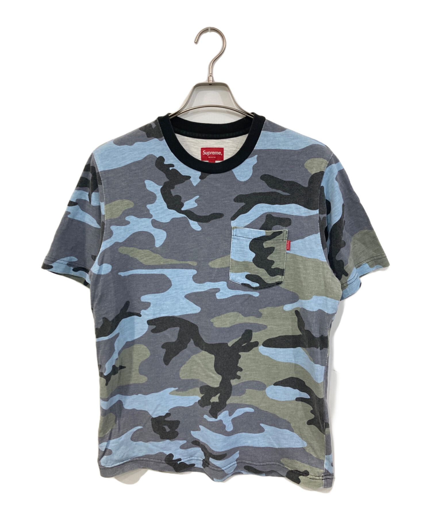 Supreme カモフラージュ ポケットTシャツ Mサイズ 中古・古着通販】Supreme (シュプリーム) Pocket Tee Blue Camo