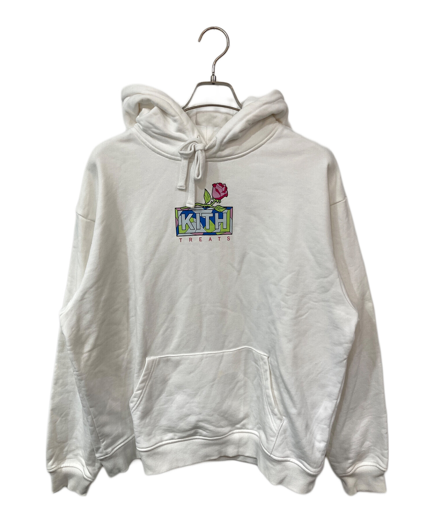中古・古着通販】KITH (キス) プルオーバーパーカー ホワイト サイズ 