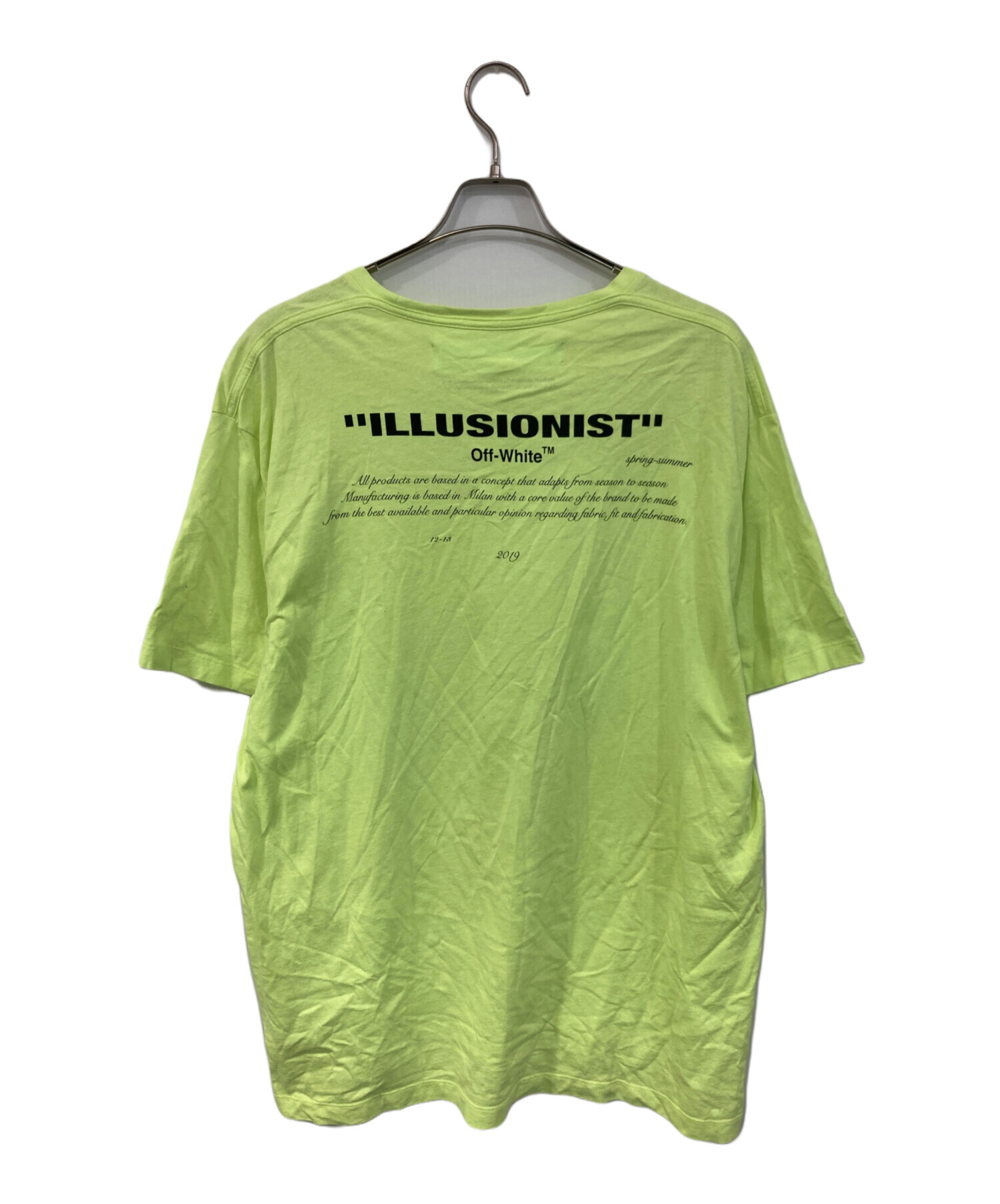 中古・古着通販】OFFWHITE (オフホワイト) プリントTシャツ イエロー 
