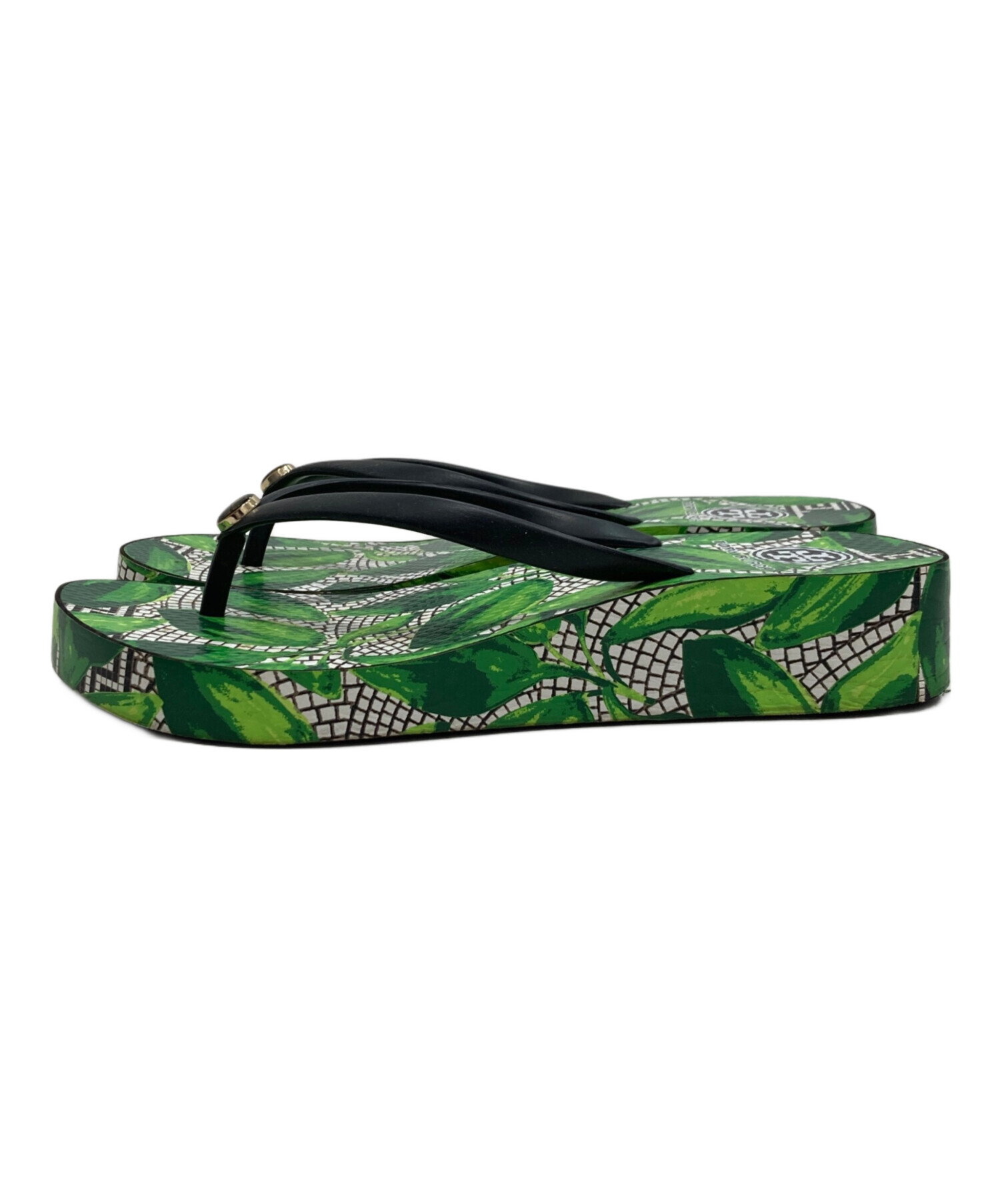 TORY BURCH リーフ柄ビーチサンダル 中古・古着通販】TORY BURCH (トリーバーチ) リーフ柄サンダル
