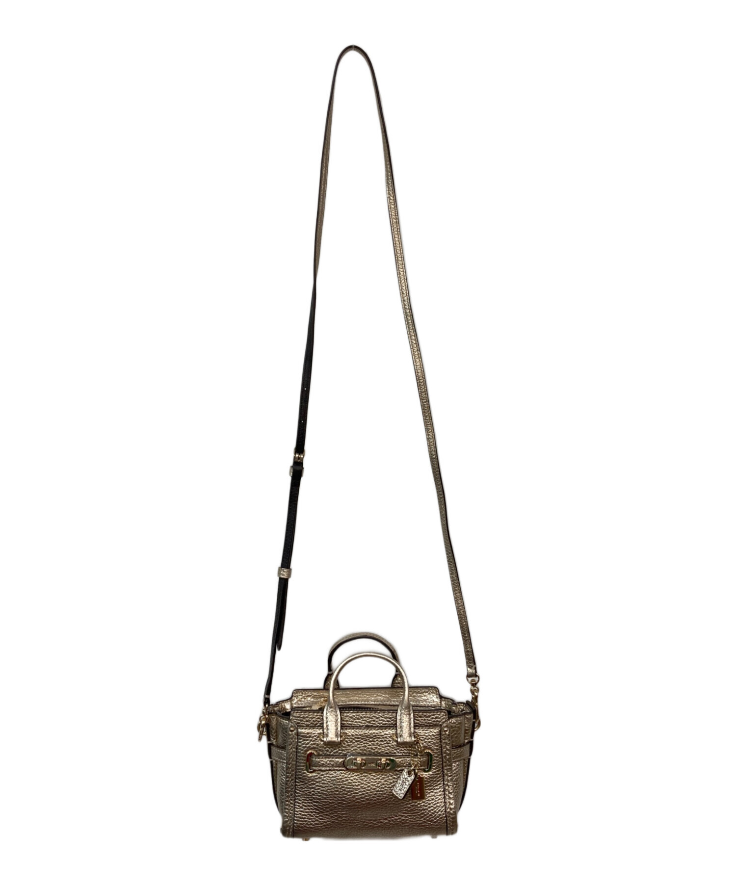 中古・古着通販】COACH (コーチ) ミニショルダーバッグ ゴールド 