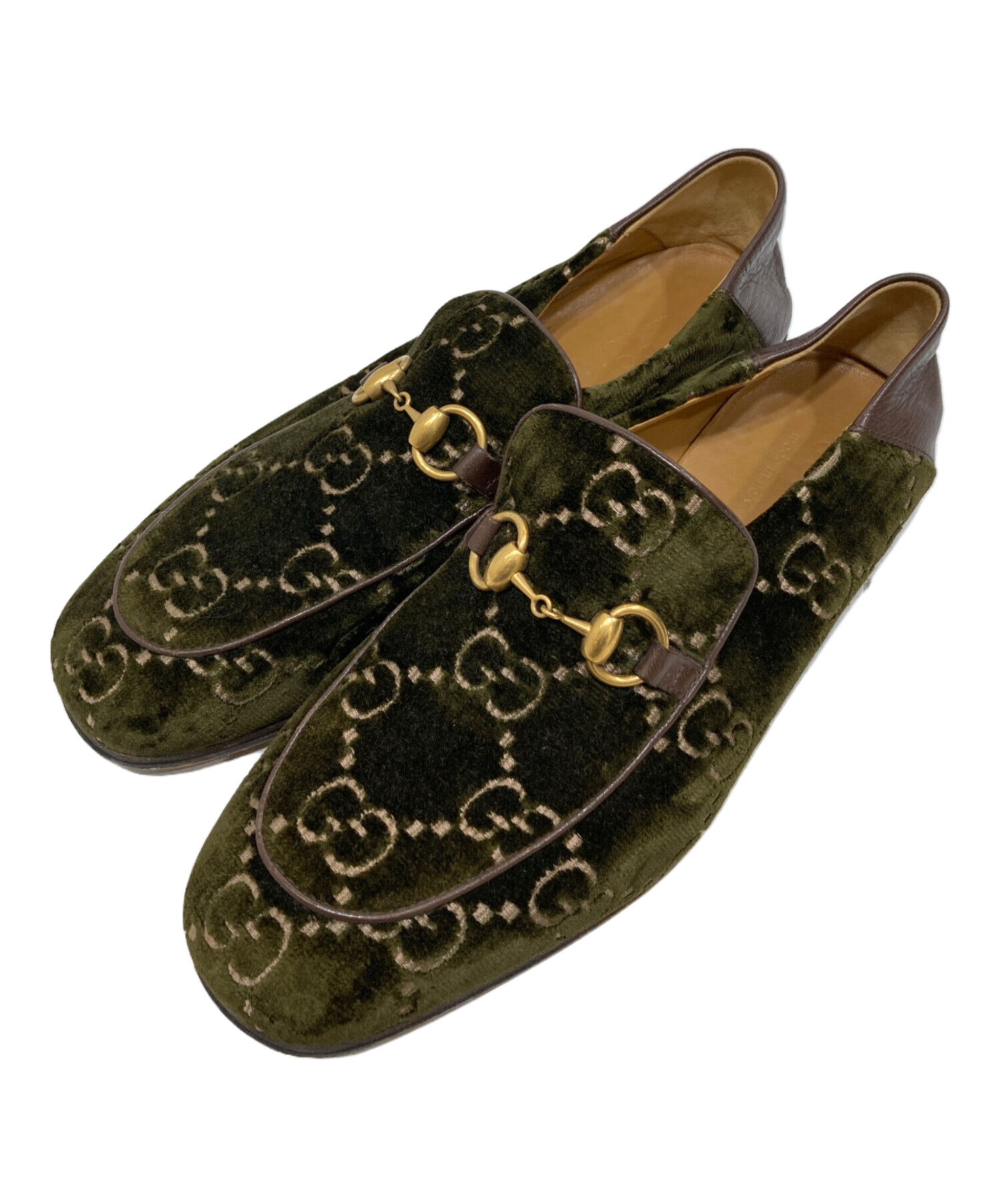 GUCCI グッチ GGベルベット ローファー 34.5 中古・古着通販】GUCCI (グッチ) ホスビットGGベルベットローファー