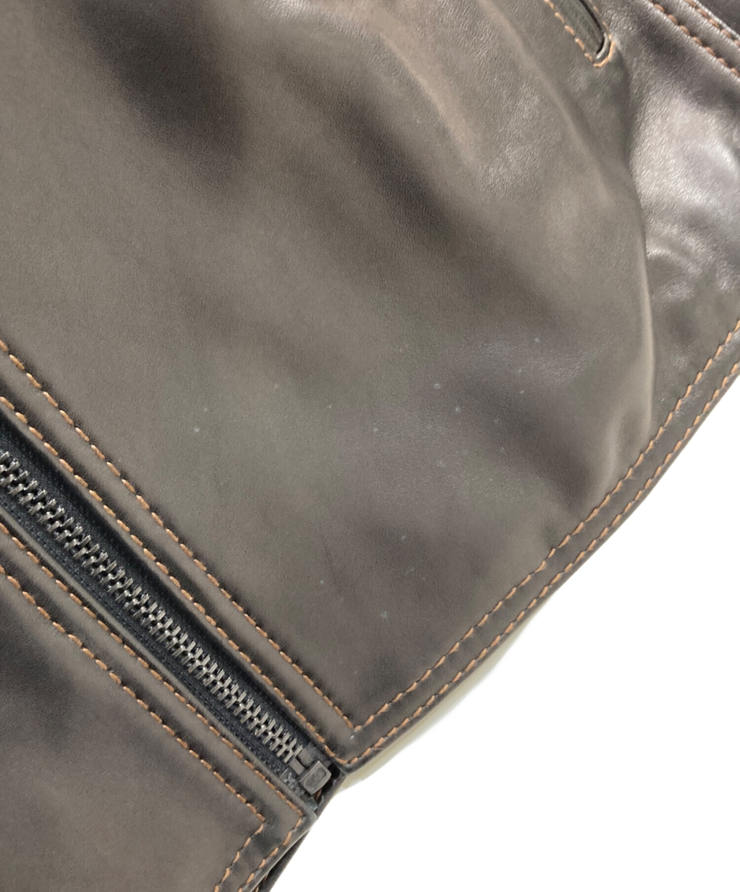 MARC NEW YORK レザージャケット 本革 ブラウン L ユーロ古着 中古・古着通販】marc new york (マークニューヨーク) レザー