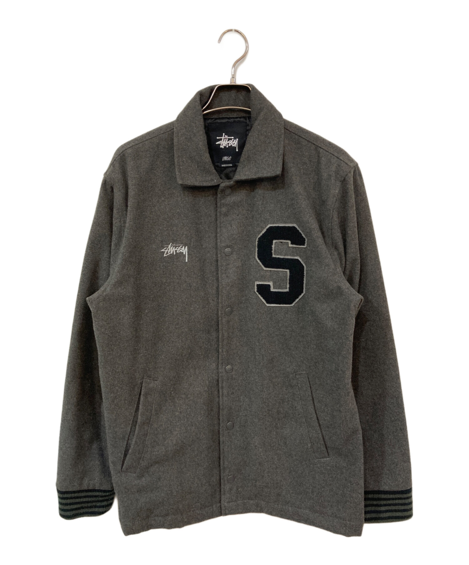 中古・古着通販】stussy (ステューシー) スタジャン グレー サイズ 