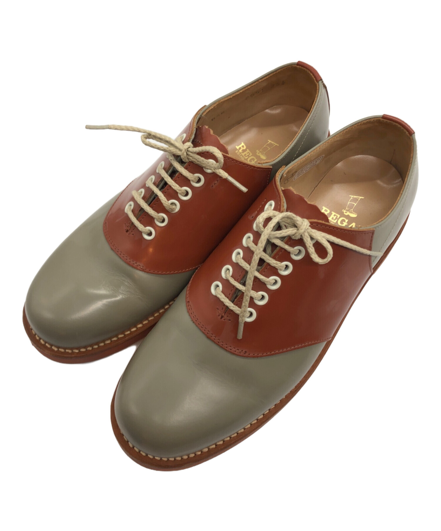 REGAL リーガル サドルシューズ ブラウン グレー 中古・古着通販】REGAL (リーガル) レンガソールサドルシューズ