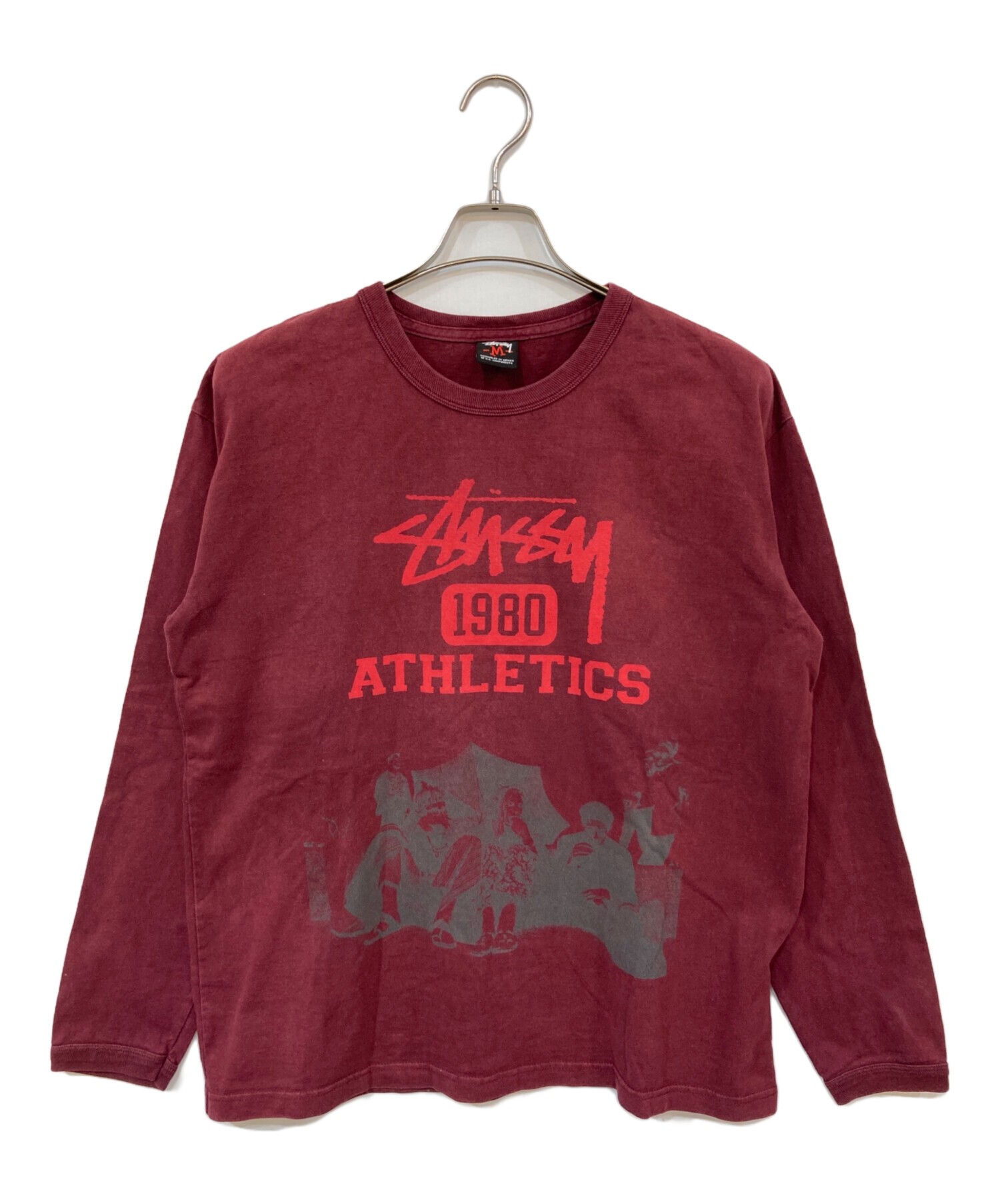 Stussy レッド 長袖カットソー Mサイズ stussy (ステューシー 