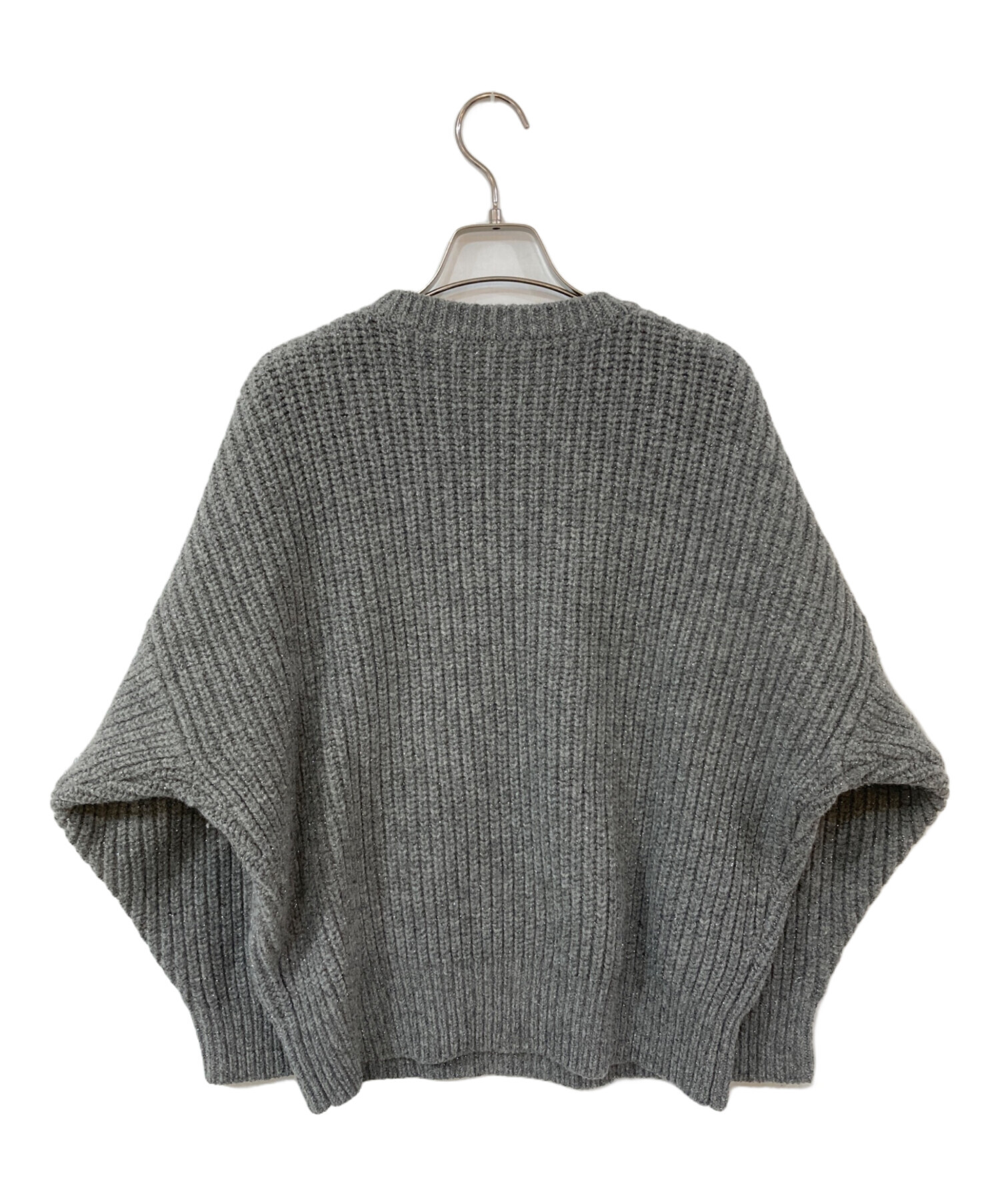 中古・古着通販】Noble (ノーブル) ラメ畦編みプルオーバー グレー