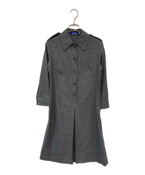 I353 美品 M 38 バーバリーロンドン シャツワンピ ひざ丈 レディース 中古・古着通販】BURBERRY BLUE LABEL (バーバリーロンドンブルー