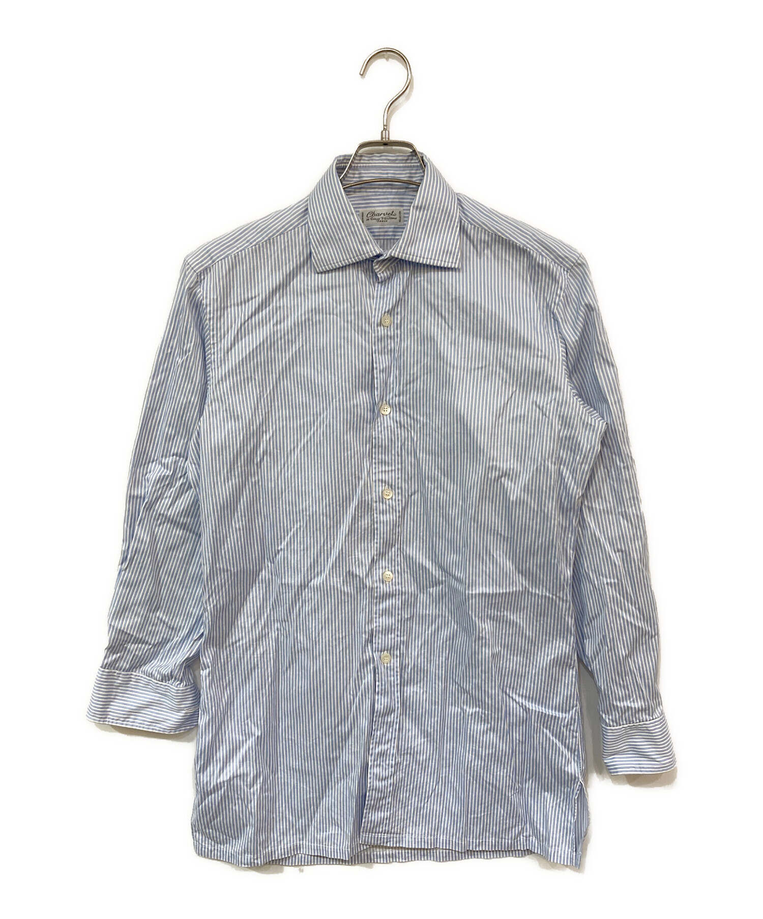 中古・古着通販】Charvet (シャルベ) ストライプシャツ ブルー サイズ