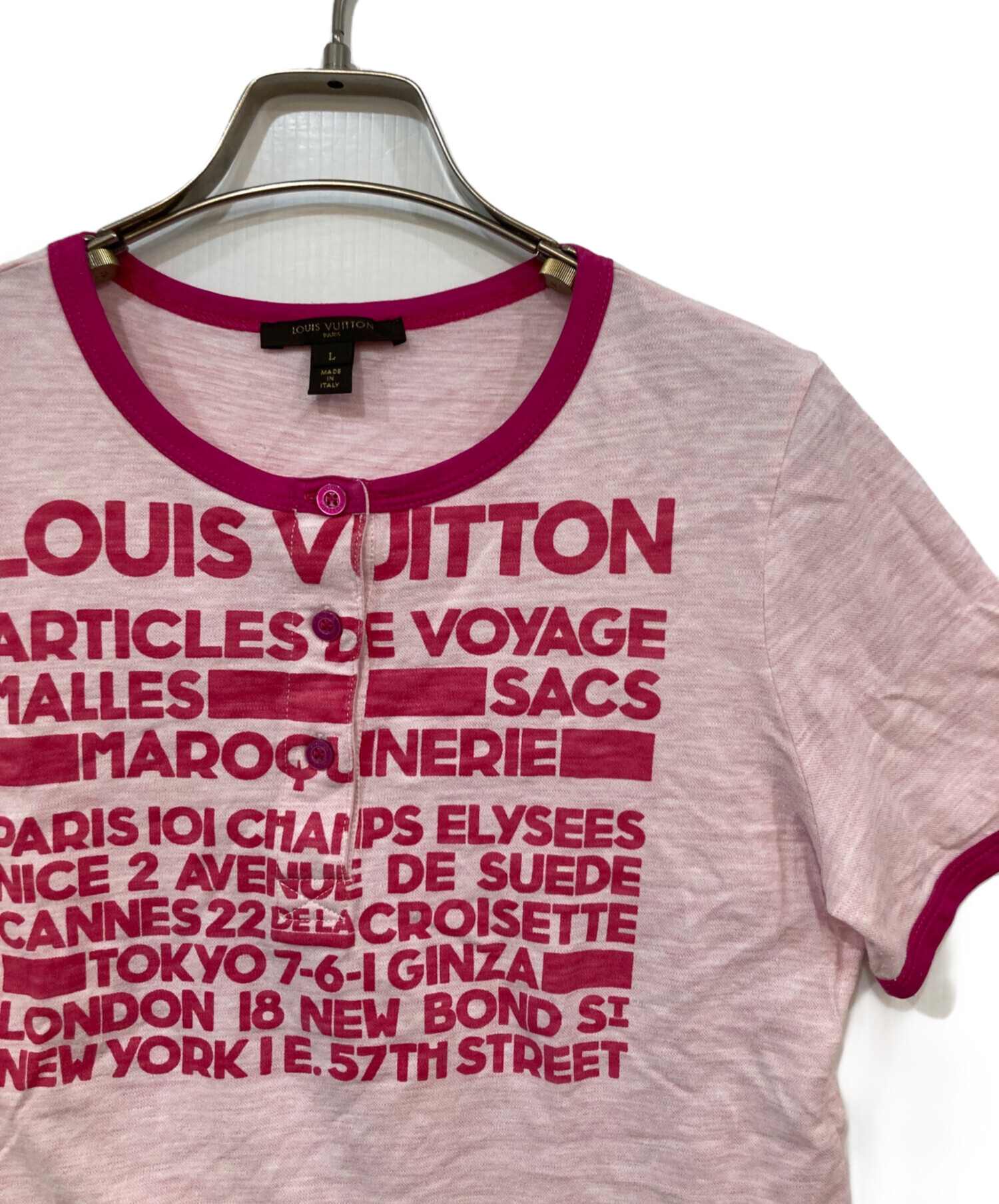 中古・古着通販】LOUIS VUITTON (ルイ ヴィトン) ロゴヘンリーネックT