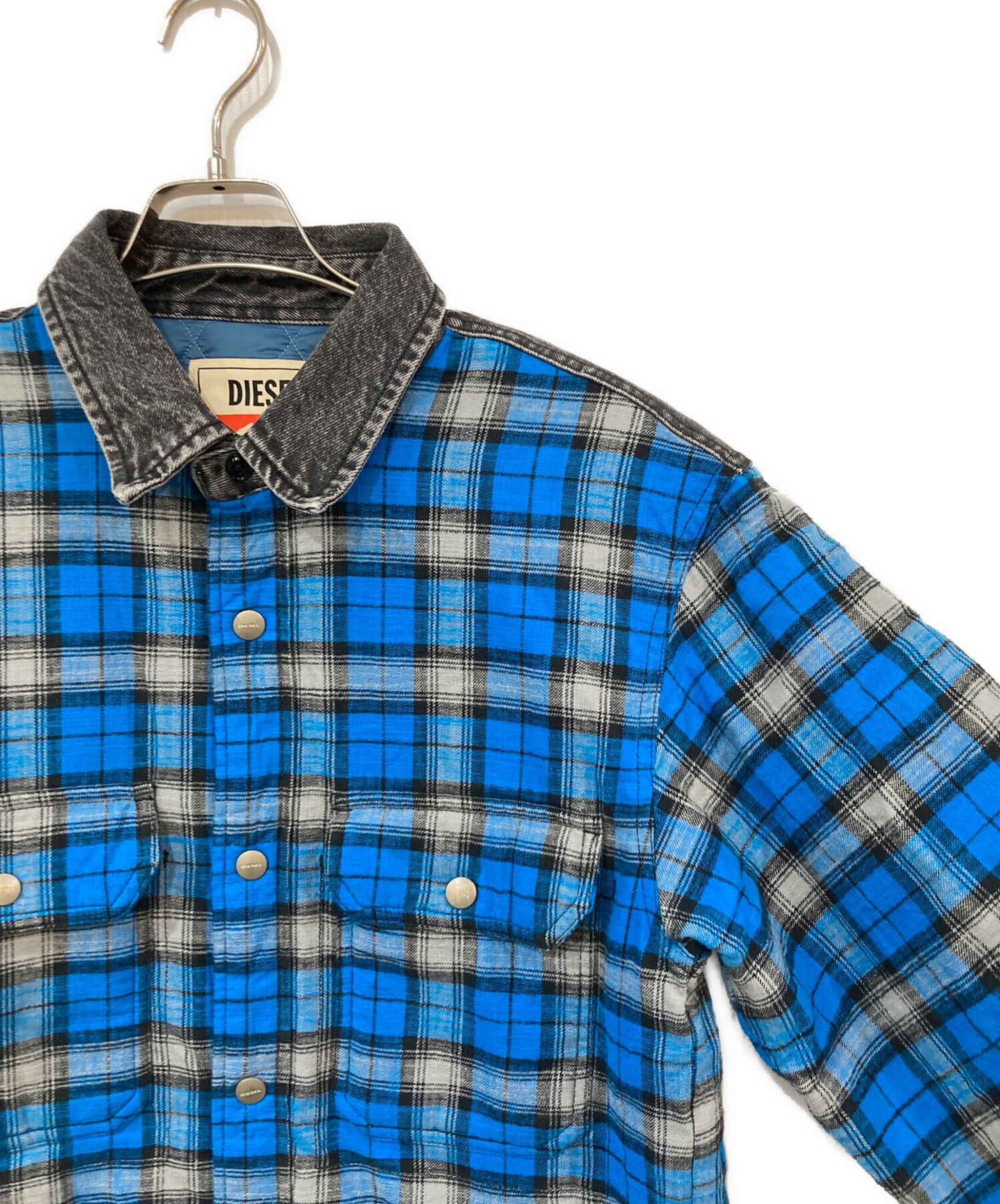 中古・古着通販】DIESEL (ディーゼル) S-BUN-A チェックシャツ ブルー