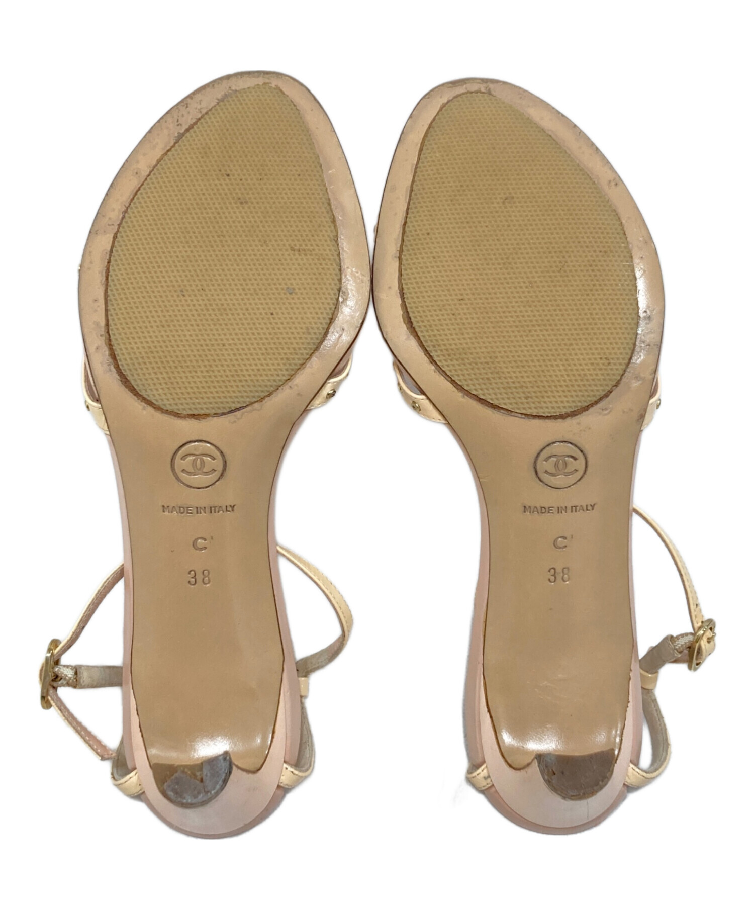 中古・古着通販】CHANEL (シャネル) ココスタッズサンダル ベージュ