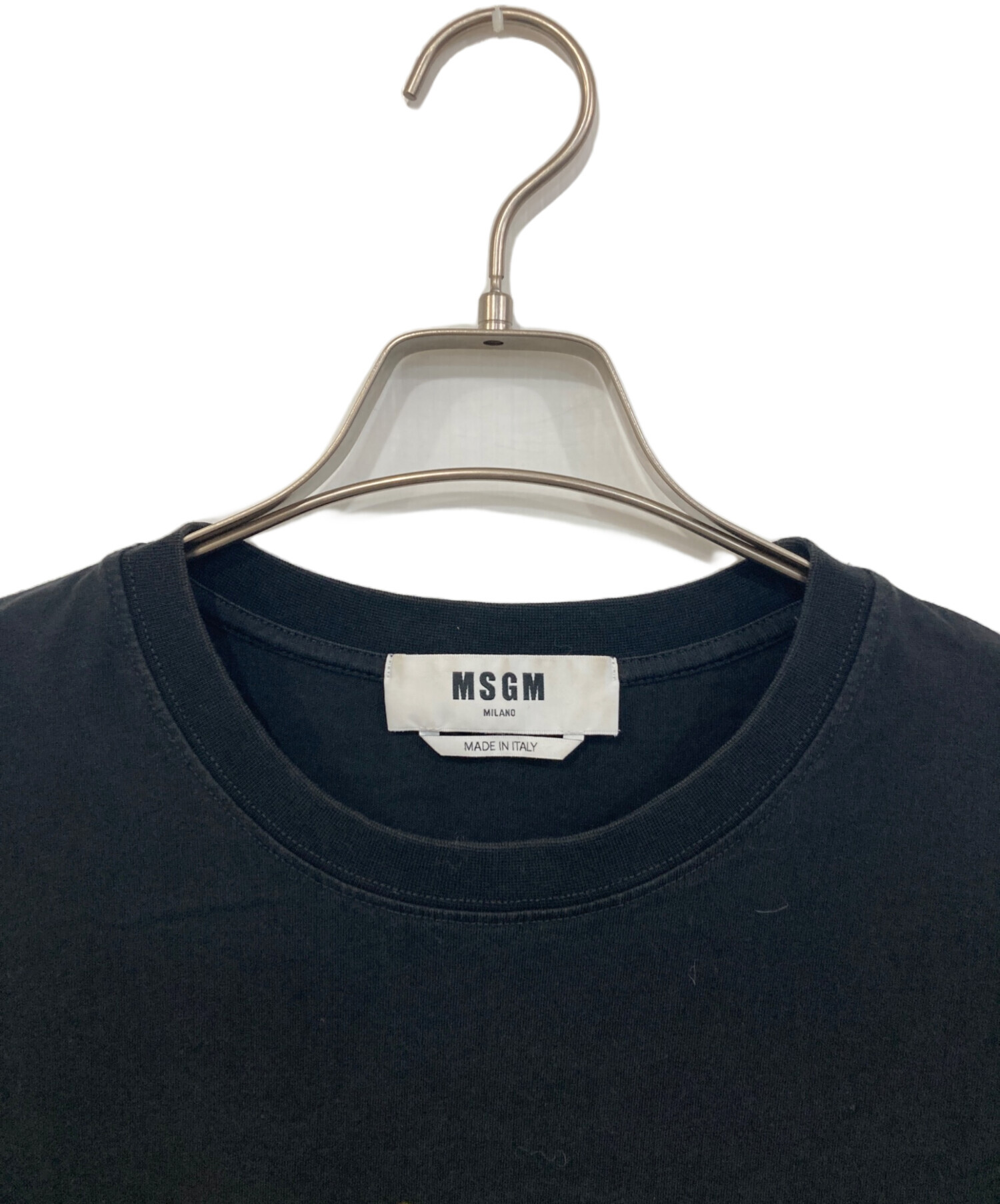MSGM エムエスジーエム カジュアルシャツ M 黒 【古着】【中古】【送料無料】 中古・古着通販】MSGM (エムエスジーエム) プリントTシャツ ブラック