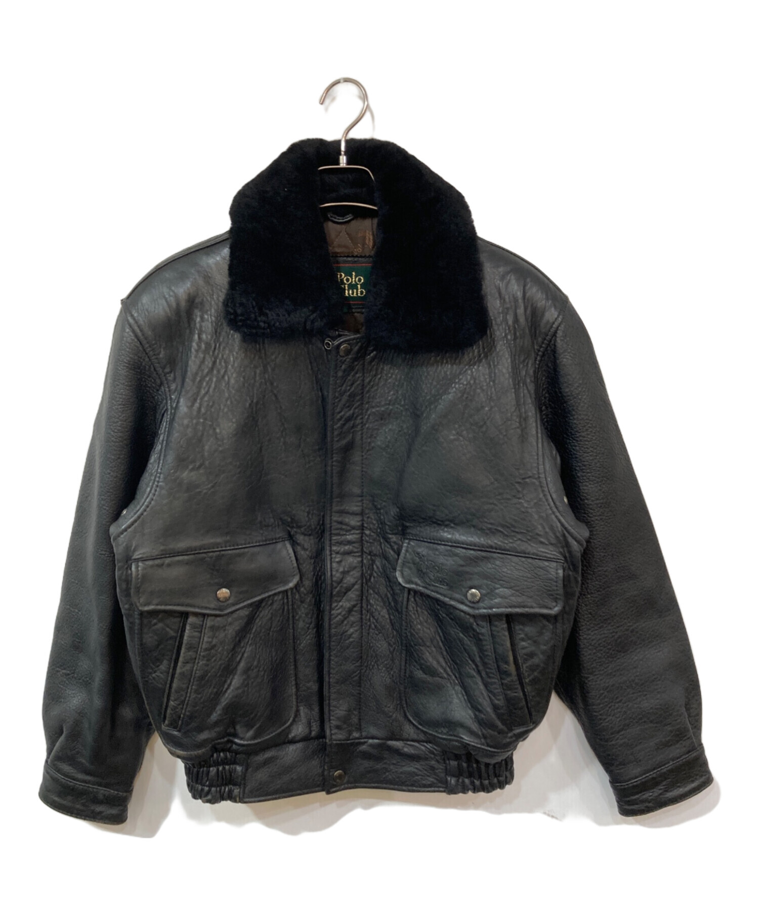 【90s】POLO CLUB A-2 フライトジャケット 本革 レザー 中古・古着通販】POLO CLUB (ポロクラブ) A-2フライトジャケット