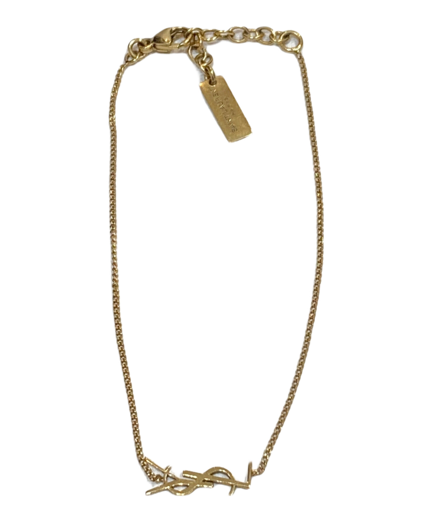 SAINT LAURENT PARIS ブレスレット ゴールド 中古・古着通販】Saint Laurent Paris (サンローランパリ) ロゴ