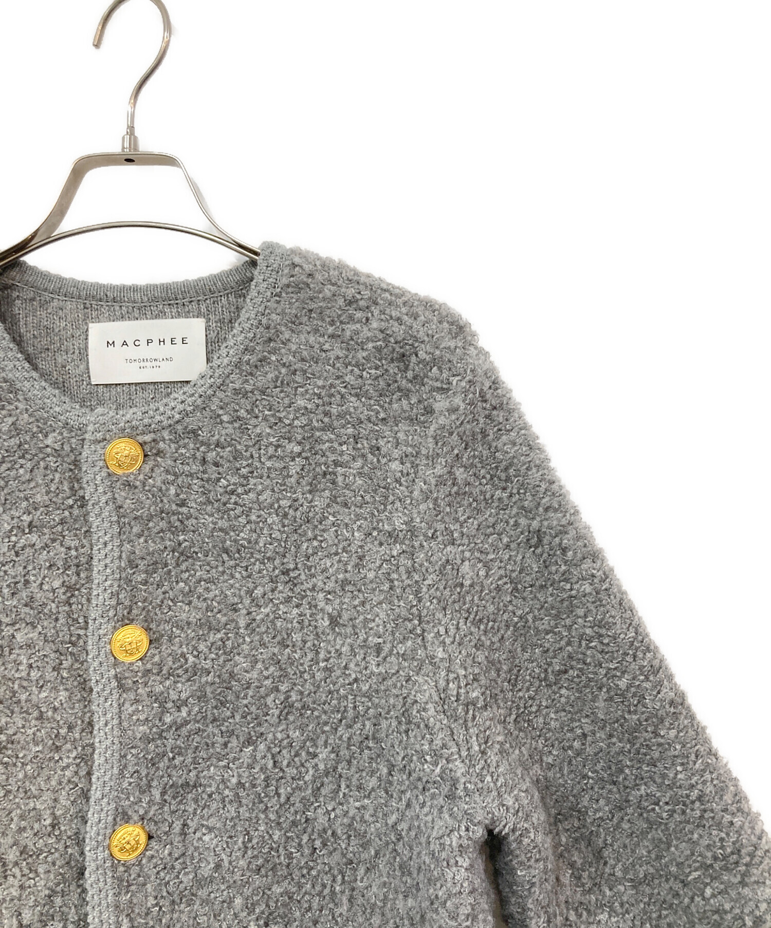 MACPHEE ムートン クルーネックカーディガン MACPHEE ムートンクルーネックカーディガン