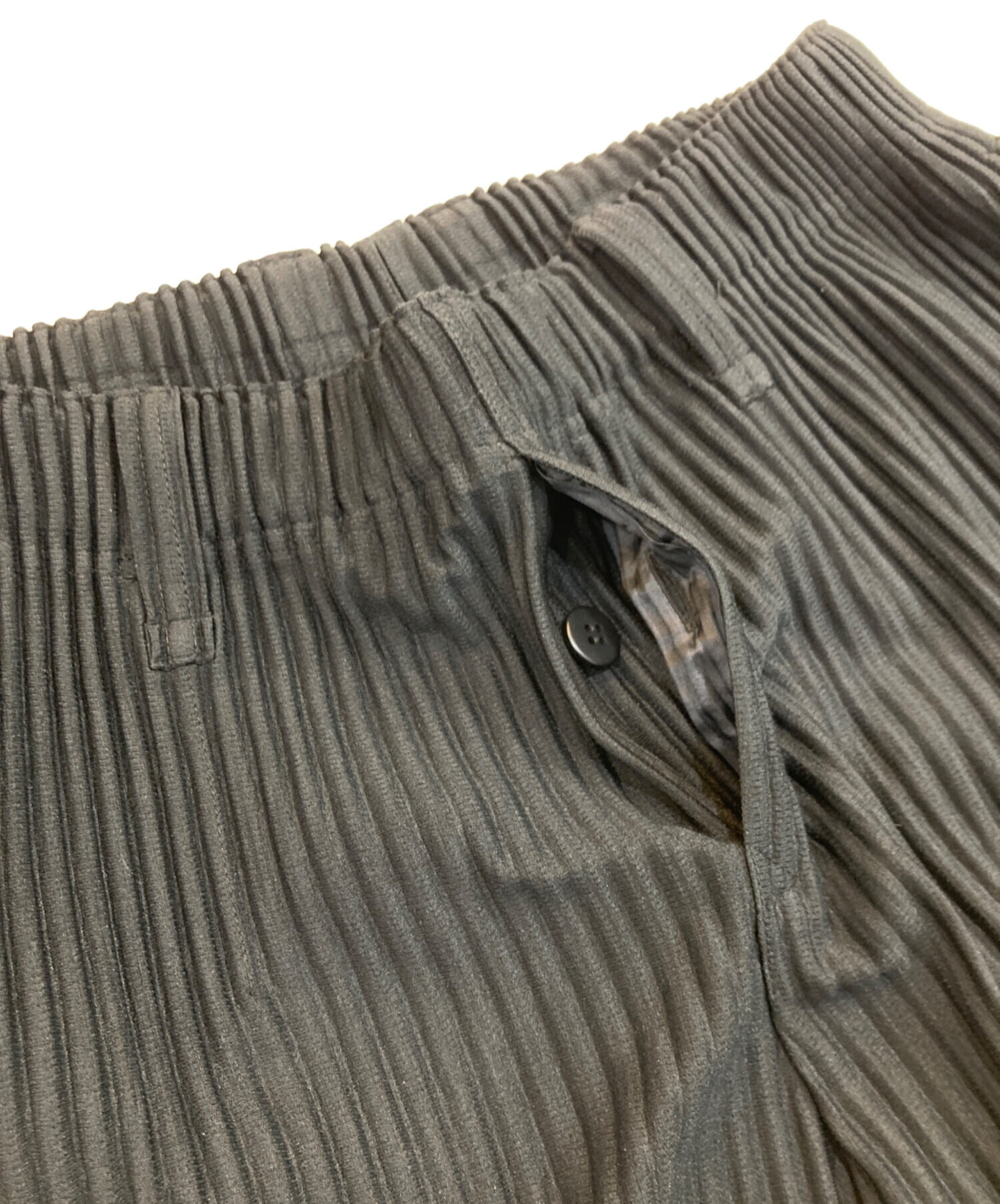 サイズ1 オムプリッセイッセイミヤケ ブラウン プリーツパンツ オムプリッセ イッセイミヤケ プリーツパンツ ブラウン センター